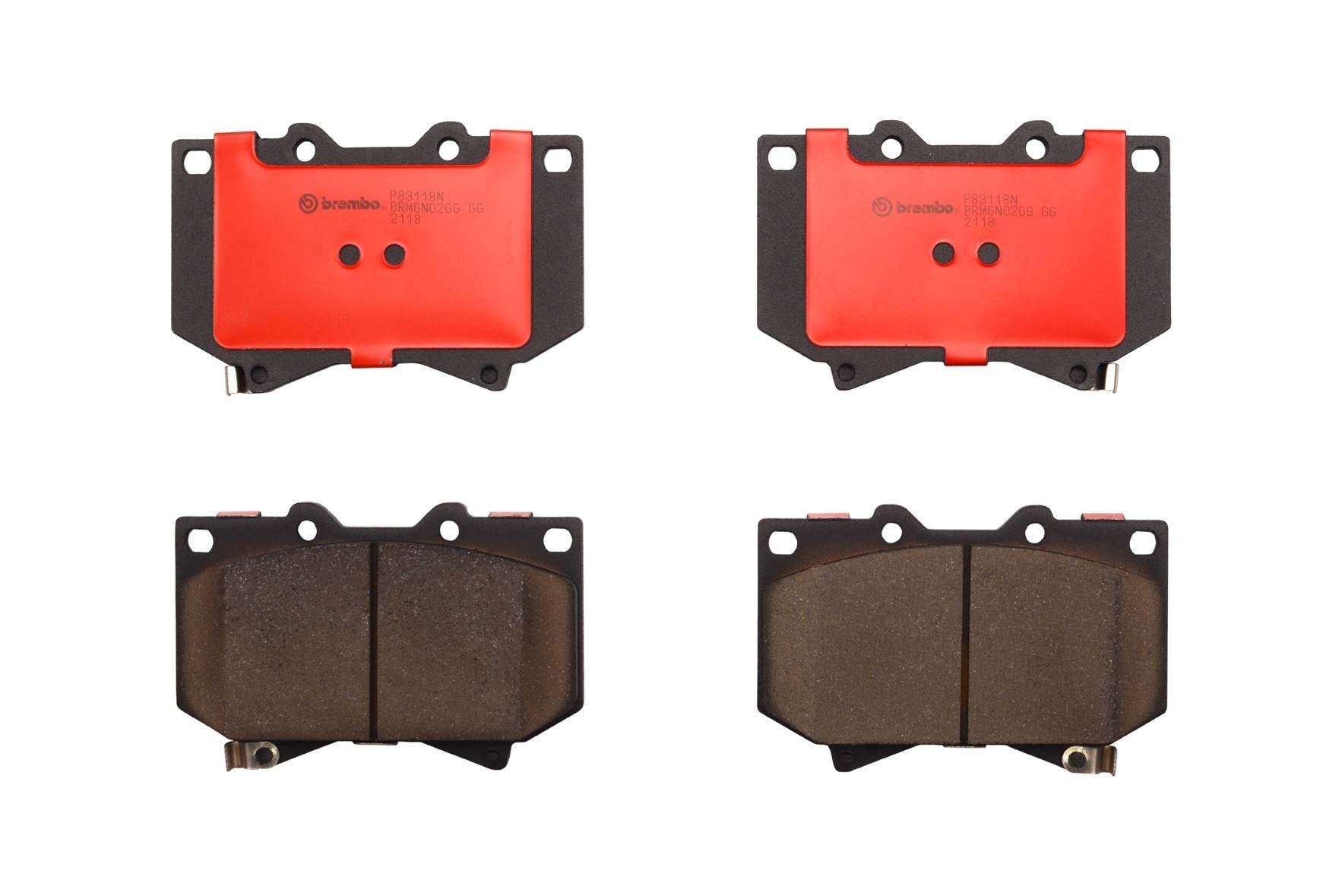 Top View of Front Disc Brake Pad Set BREMBO P83118N