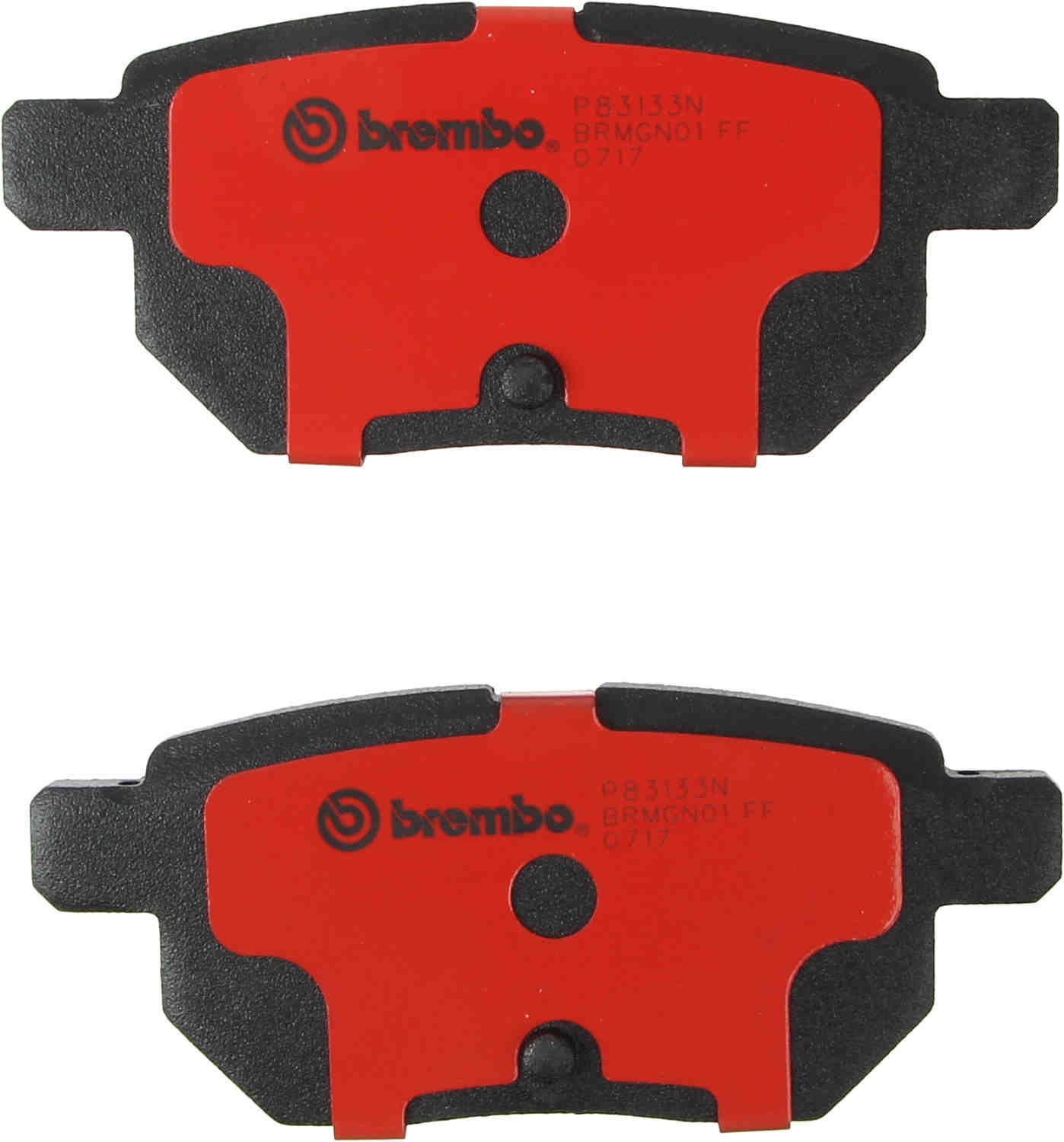 Bottom View of Rear Disc Brake Pad Set BREMBO P83133N