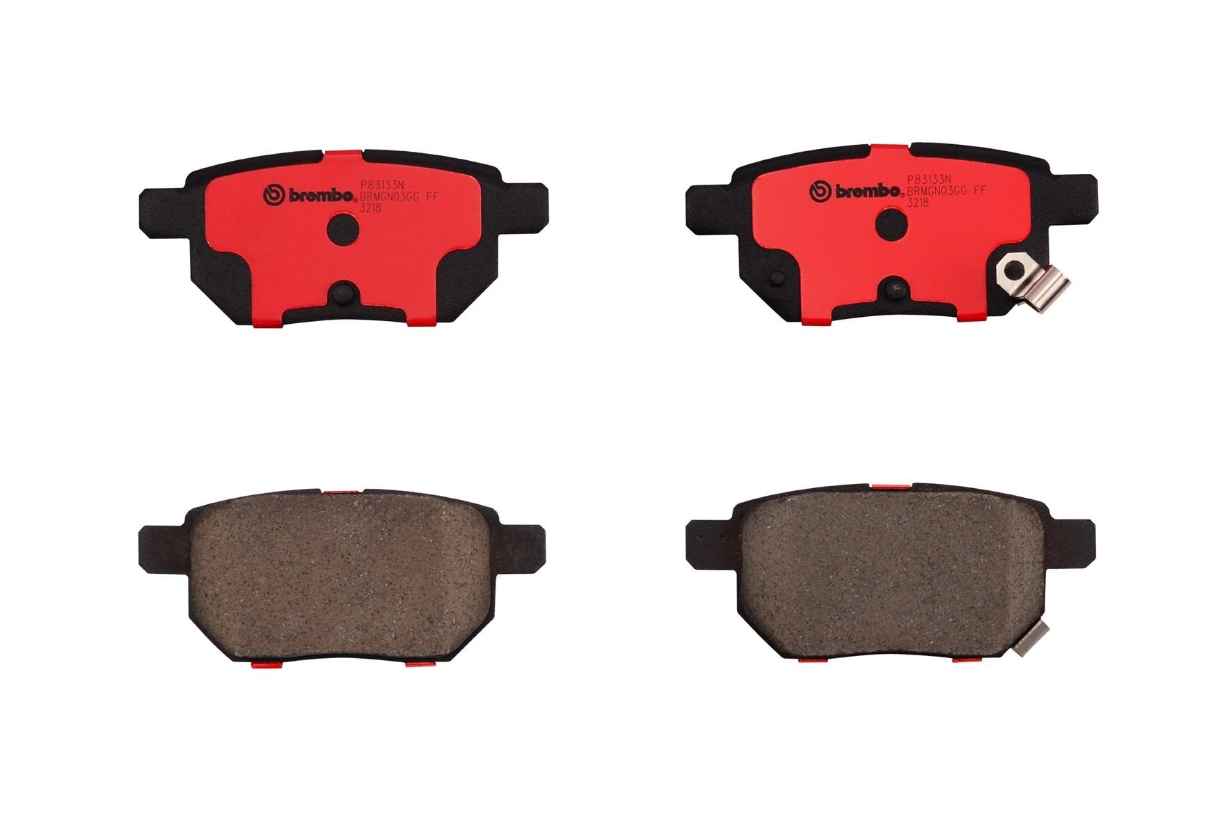 Top View of Rear Disc Brake Pad Set BREMBO P83133N