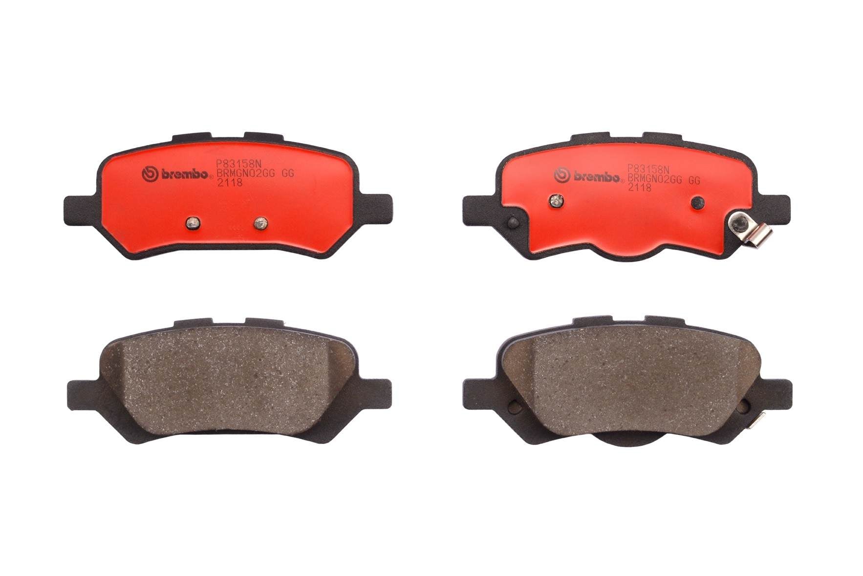 Top View of Rear Disc Brake Pad Set BREMBO P83158N