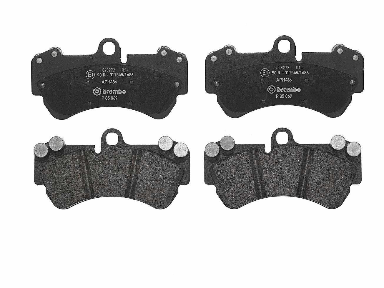 Top View of Front Disc Brake Pad Set BREMBO P85069