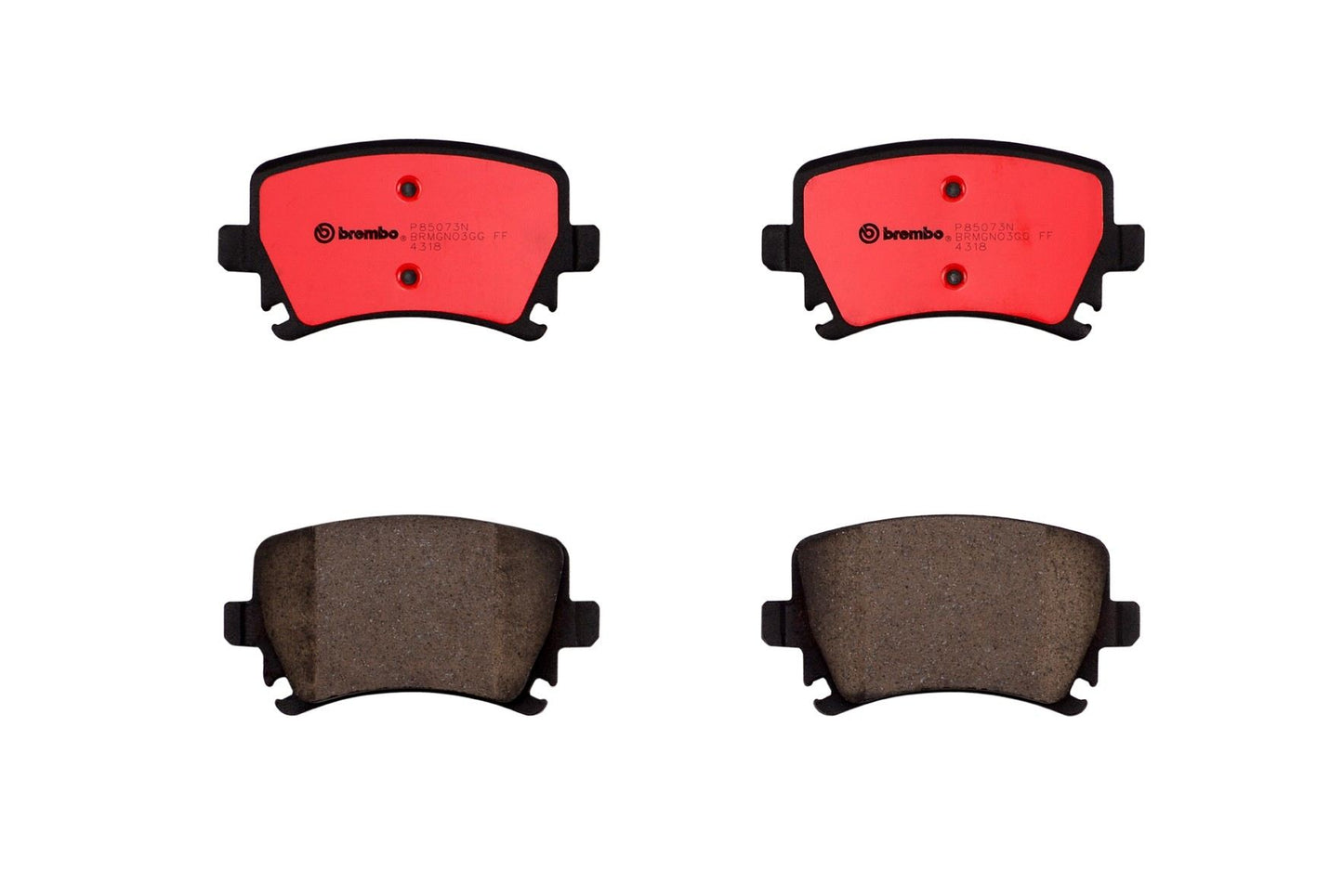 Top View of Rear Disc Brake Pad Set BREMBO P85073N