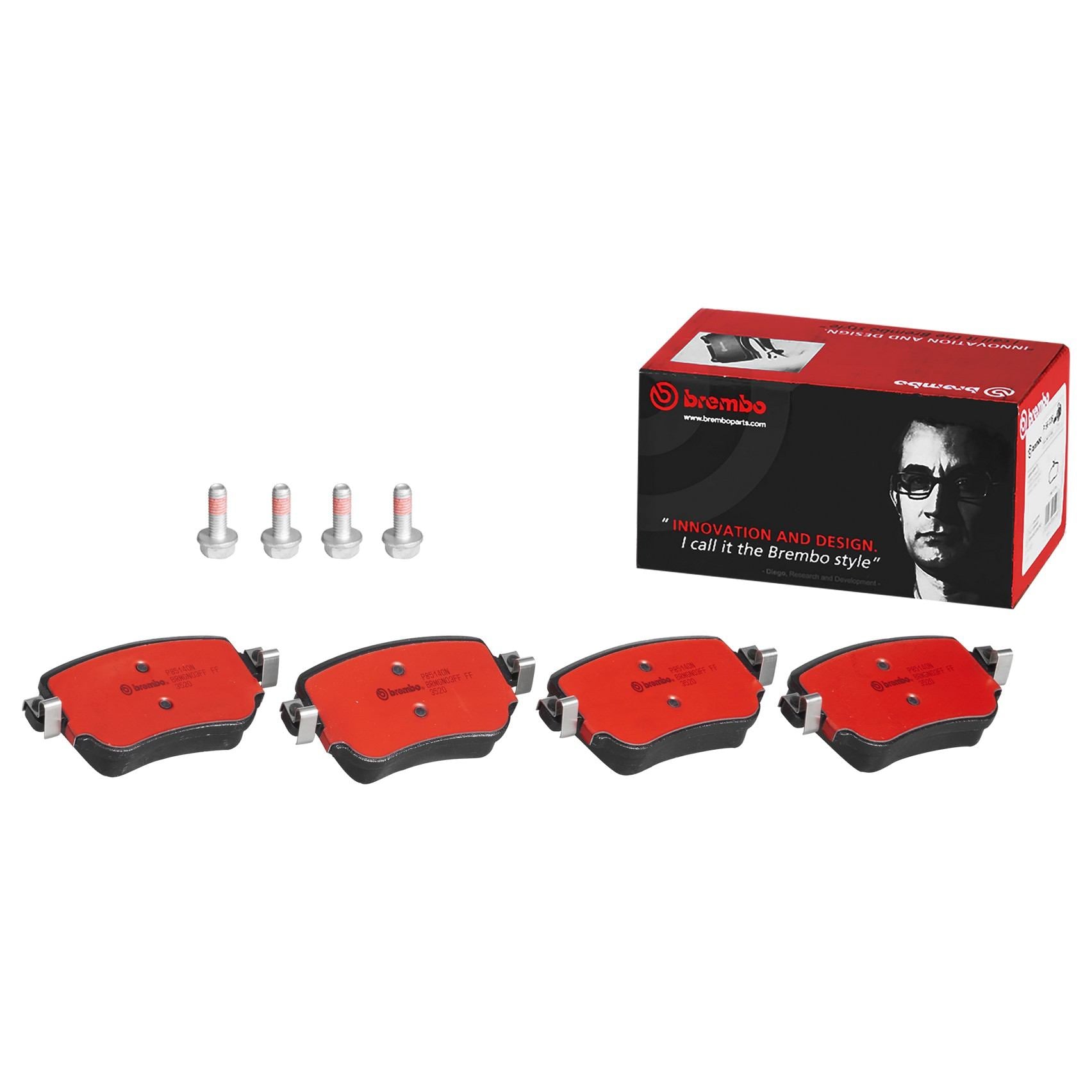 Front View of Rear Disc Brake Pad Set BREMBO P85140N