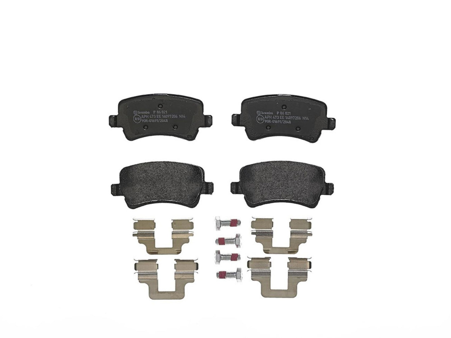 Hardware View of Rear Disc Brake Pad Set BREMBO P86021