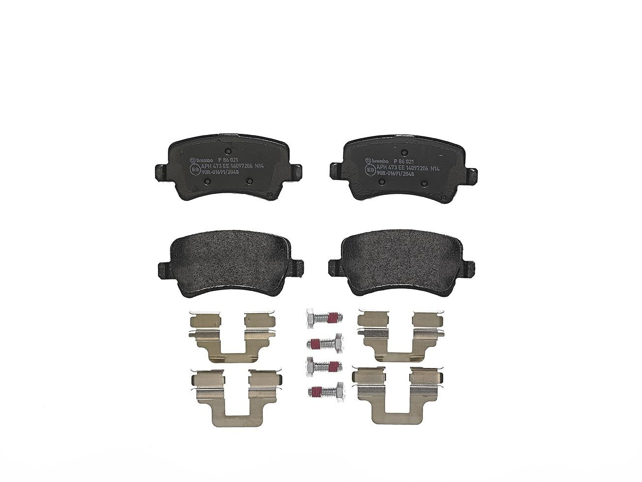 Top View of Rear Disc Brake Pad Set BREMBO P86021