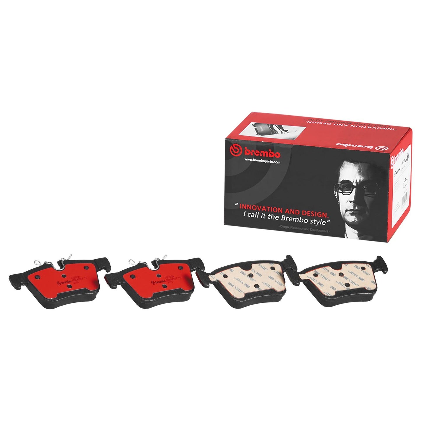 Front View of Rear Disc Brake Pad Set BREMBO P86029N