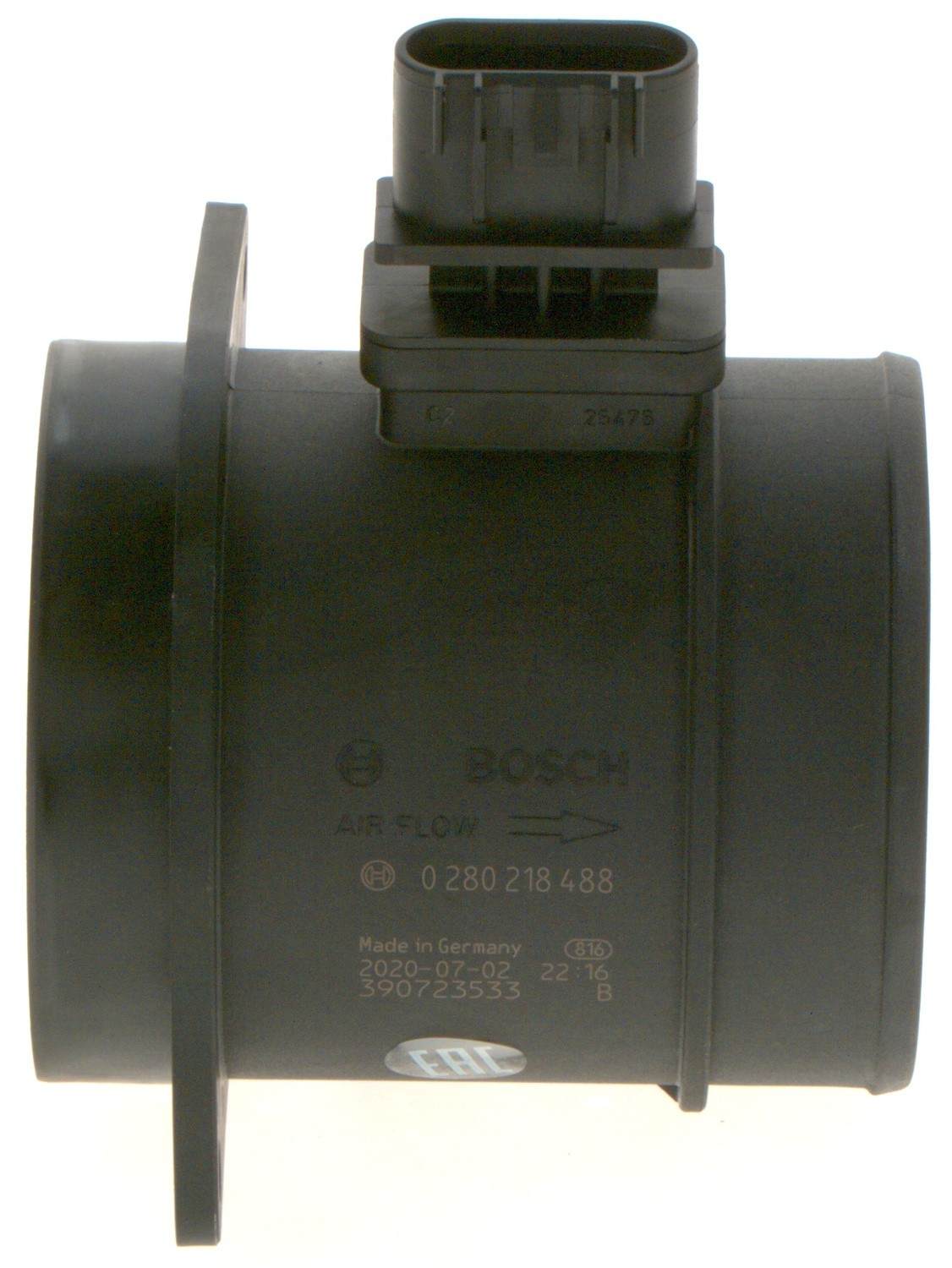 Front View of Mass Air Flow Sensor BOSCH 0280218488