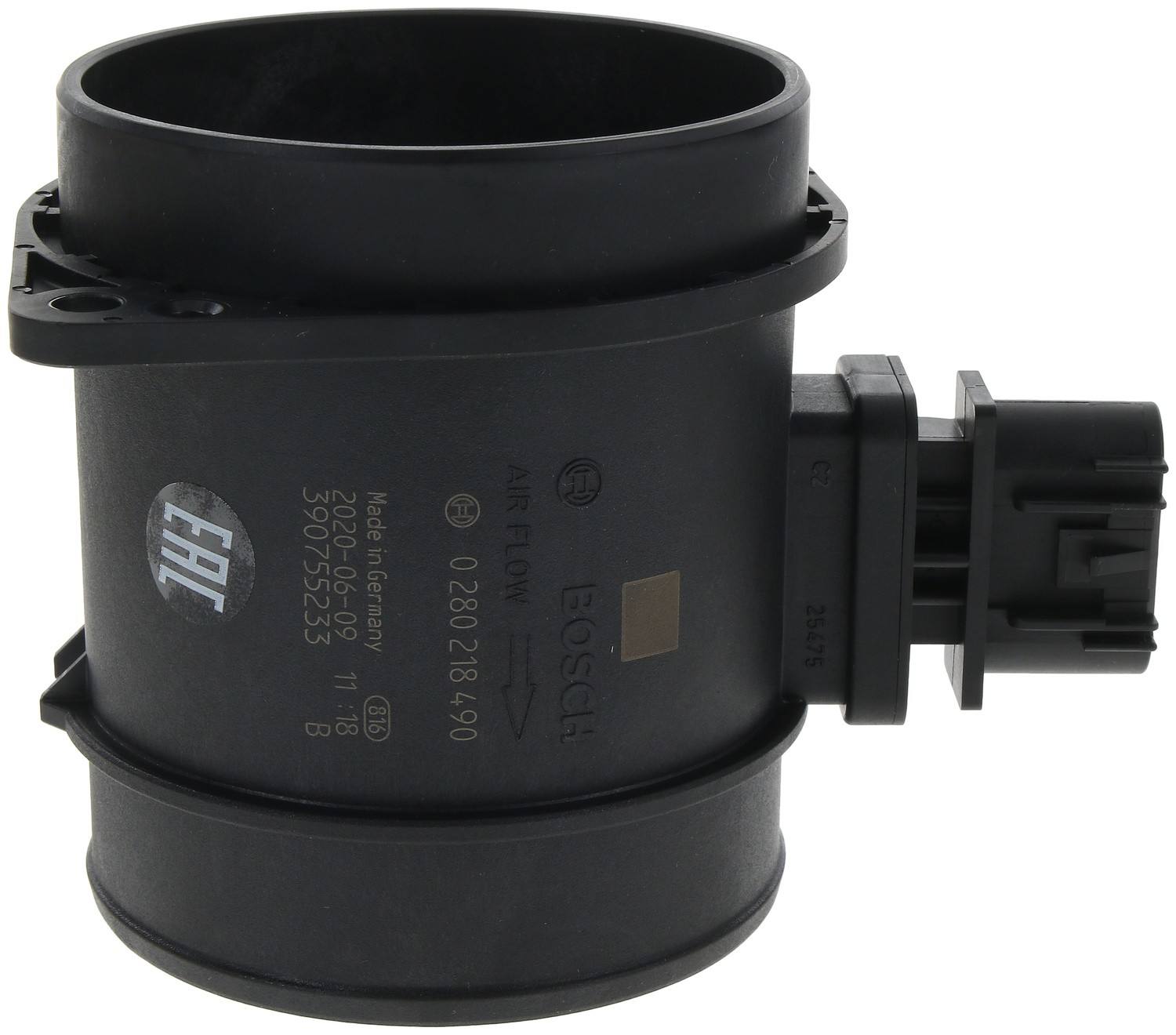 Right View of Mass Air Flow Sensor BOSCH 0280218490