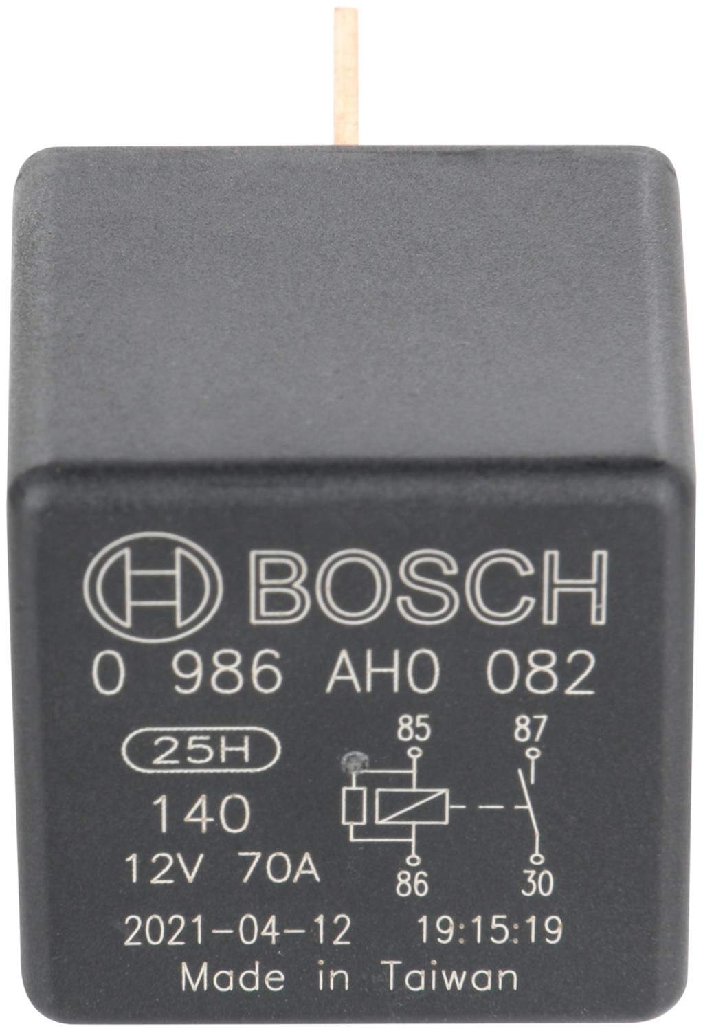 Back View of HVAC Blower Motor Relay BOSCH 0986AH0082