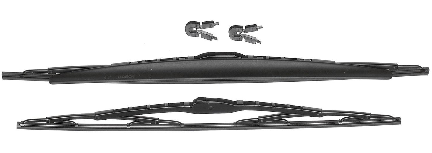 Front View of Front Windshield Wiper Blade Set BOSCH 3397001802