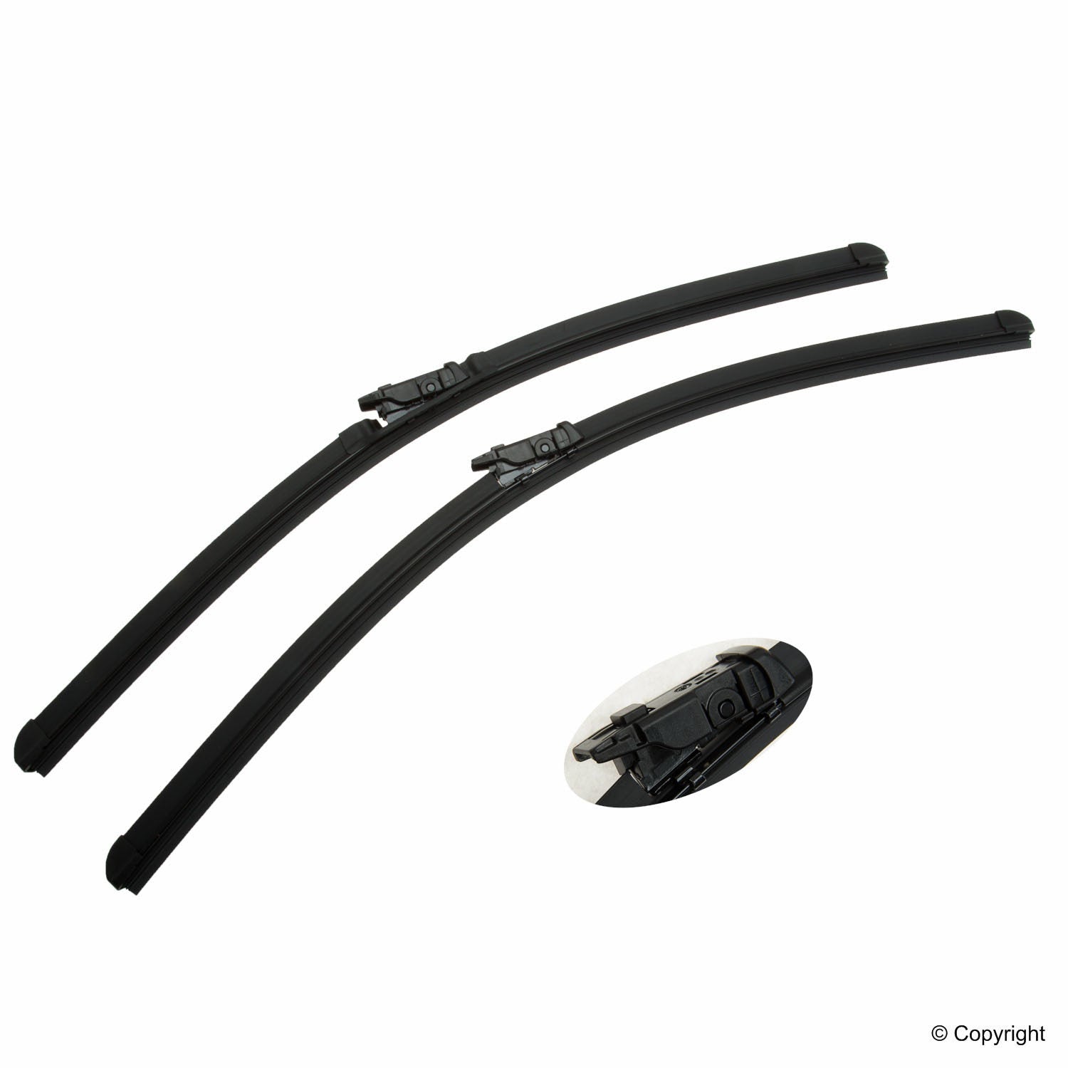 Top View of Front Windshield Wiper Blade Set BOSCH 3397007697