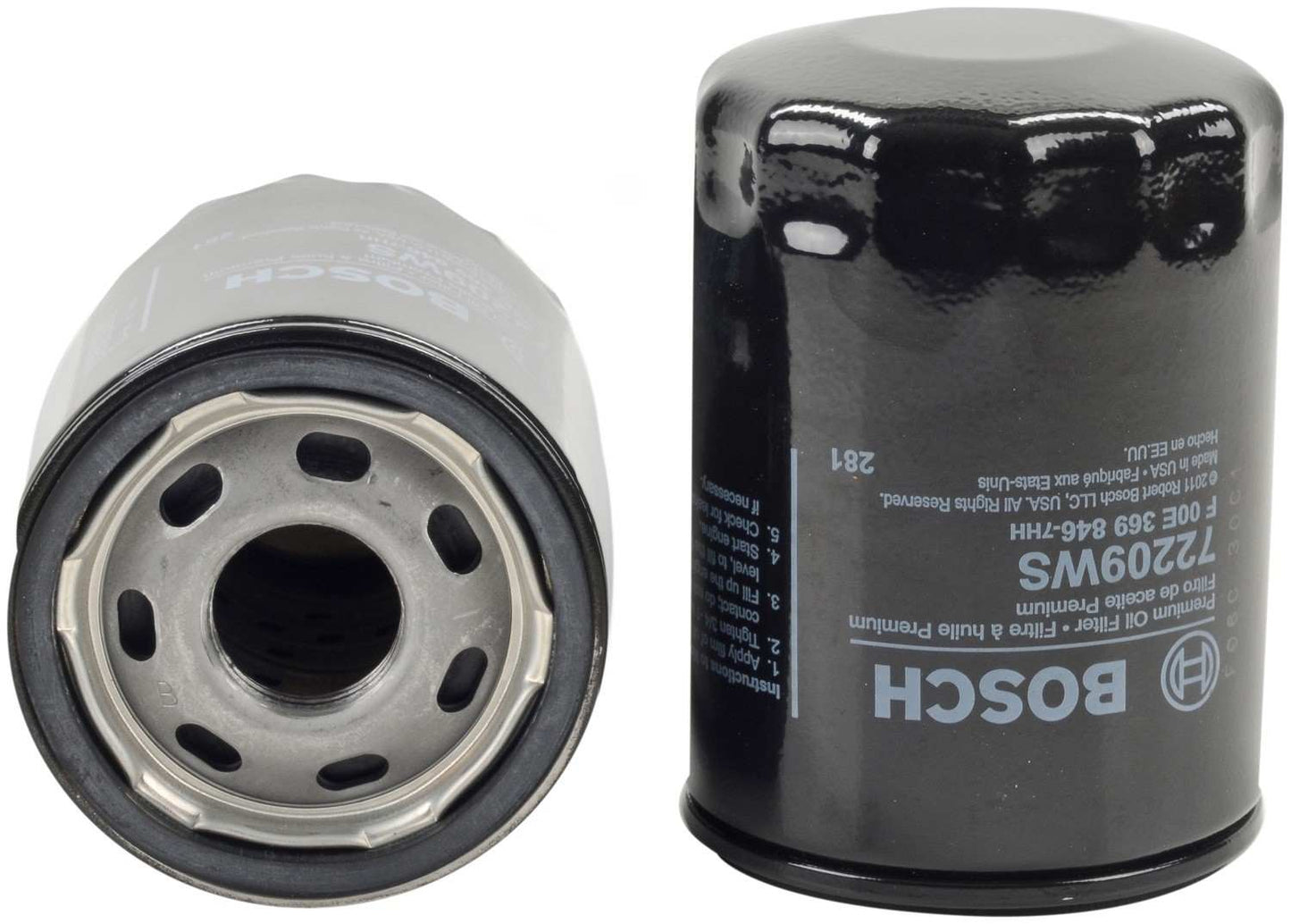 Front View of Engine Oil Filter BOSCH 72209WS