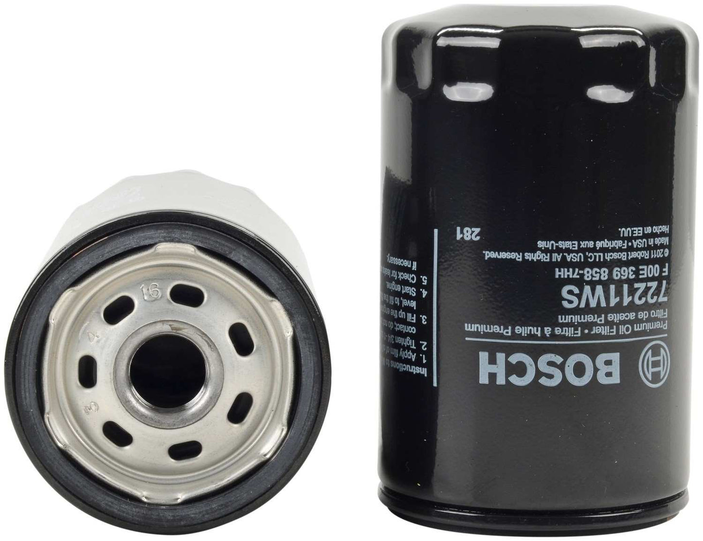 Front View of Engine Oil Filter BOSCH 72211WS