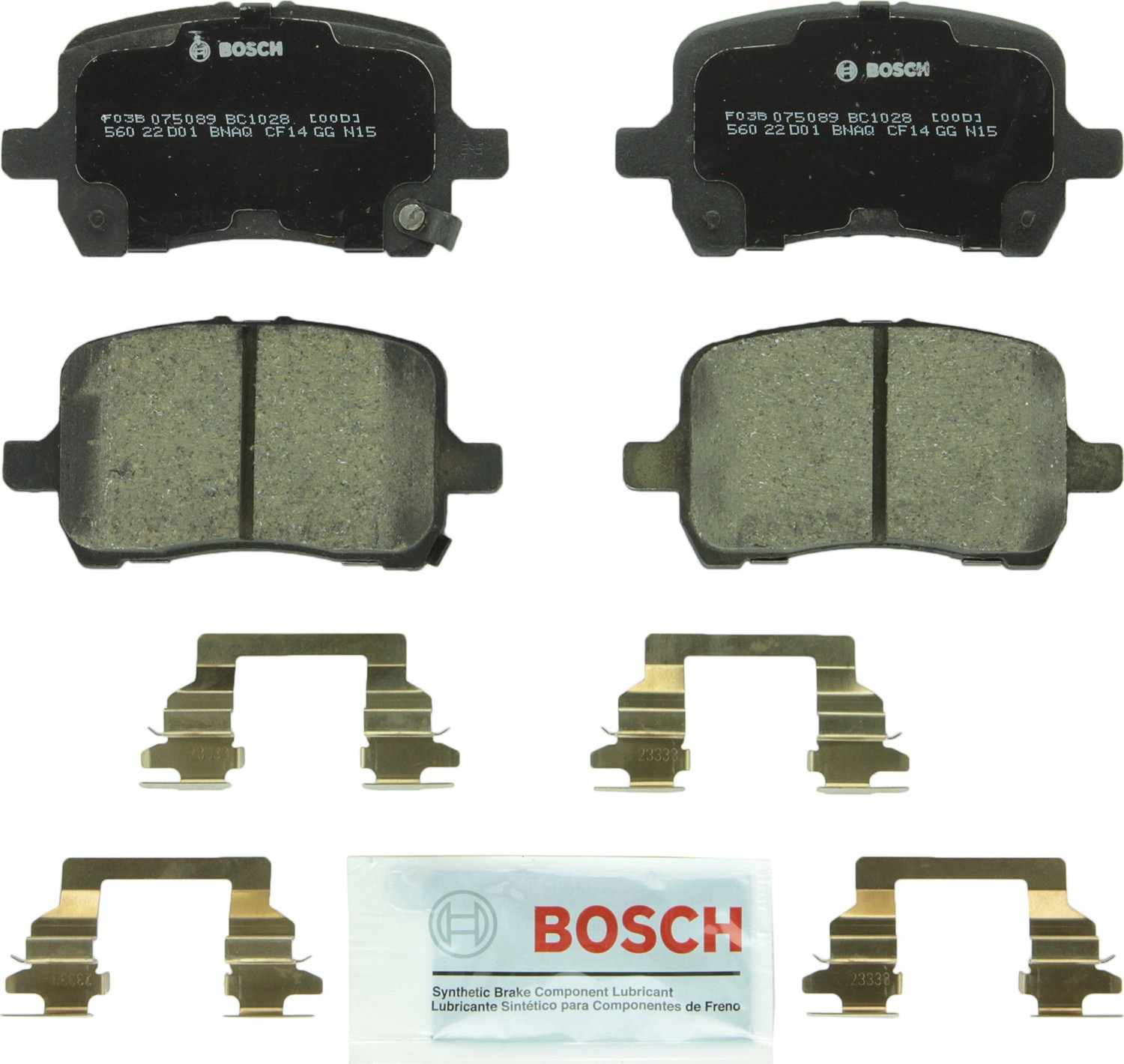 Top View of Front Disc Brake Pad Set BOSCH BC1028