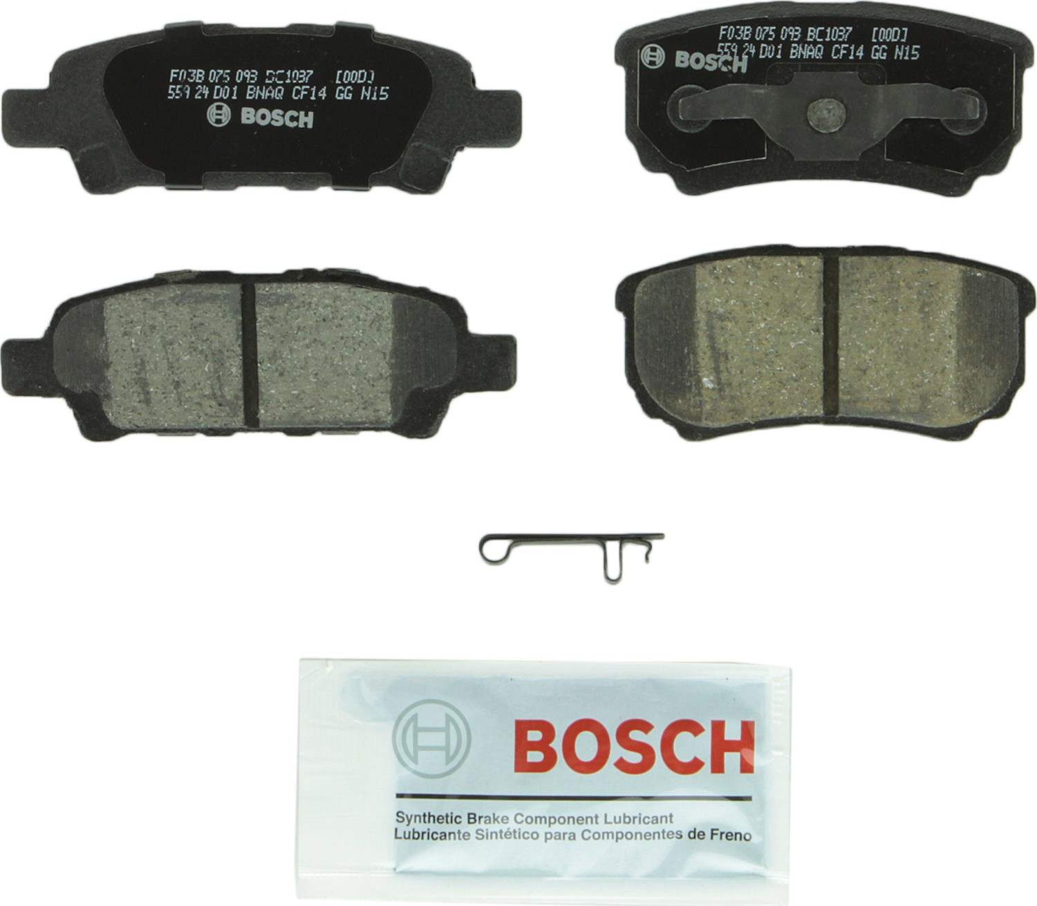 Top View of Rear Disc Brake Pad Set BOSCH BC1037