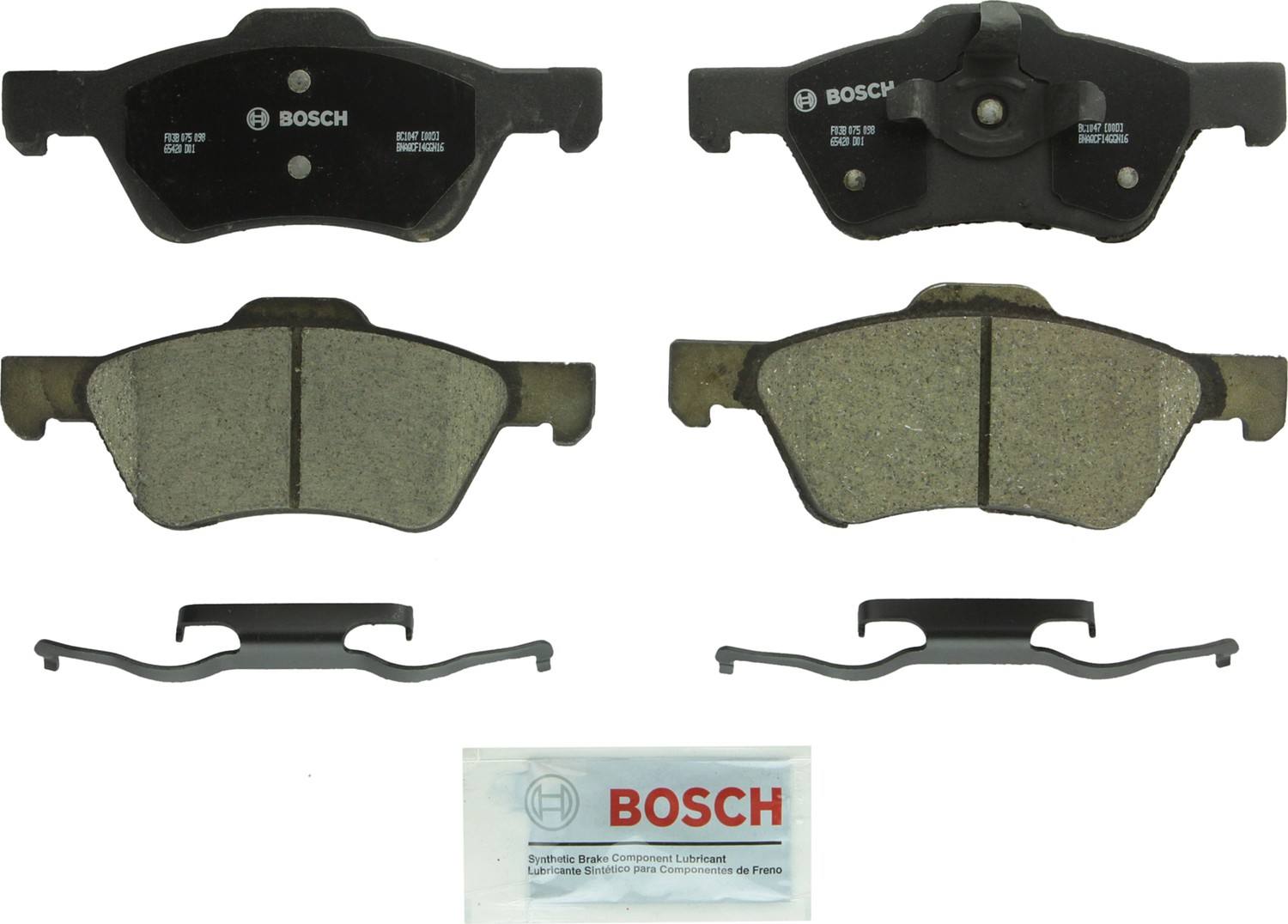 Front View of Front Disc Brake Pad Set BOSCH BC1047