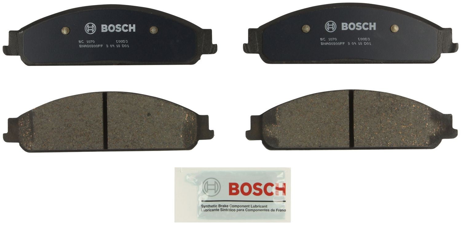 Front View of Front Disc Brake Pad Set BOSCH BC1070