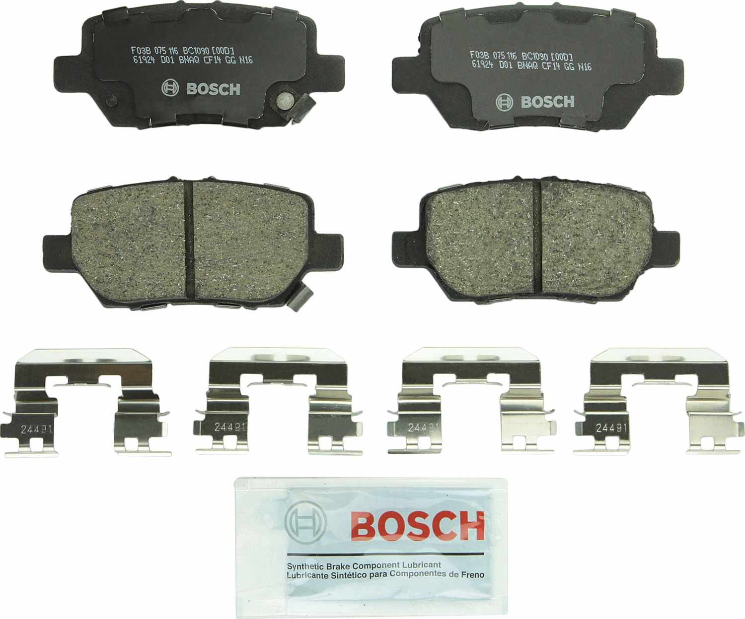 Front View of Rear Disc Brake Pad Set BOSCH BC1090