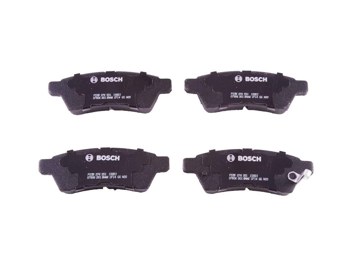 Front View of Rear Disc Brake Pad Set BOSCH BC1100