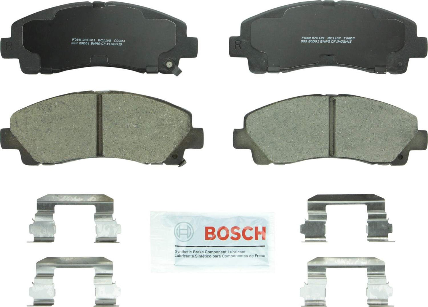 Front View of Front Disc Brake Pad Set BOSCH BC1102