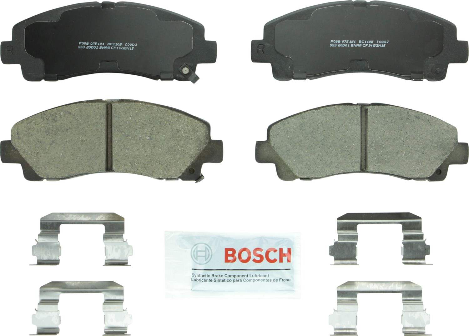 Front View of Front Disc Brake Pad Set BOSCH BC1102