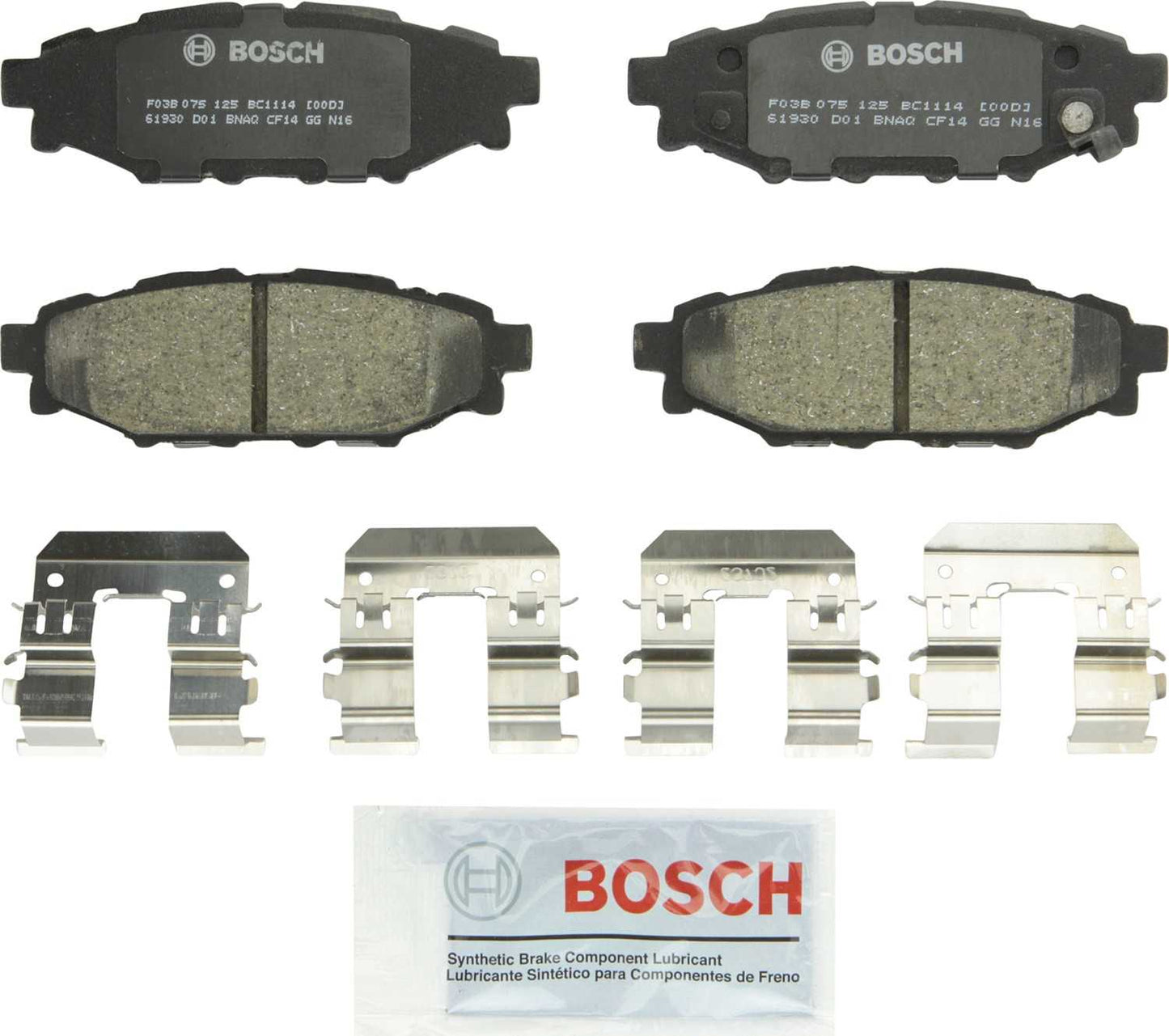 Top View of Rear Disc Brake Pad Set BOSCH BC1114