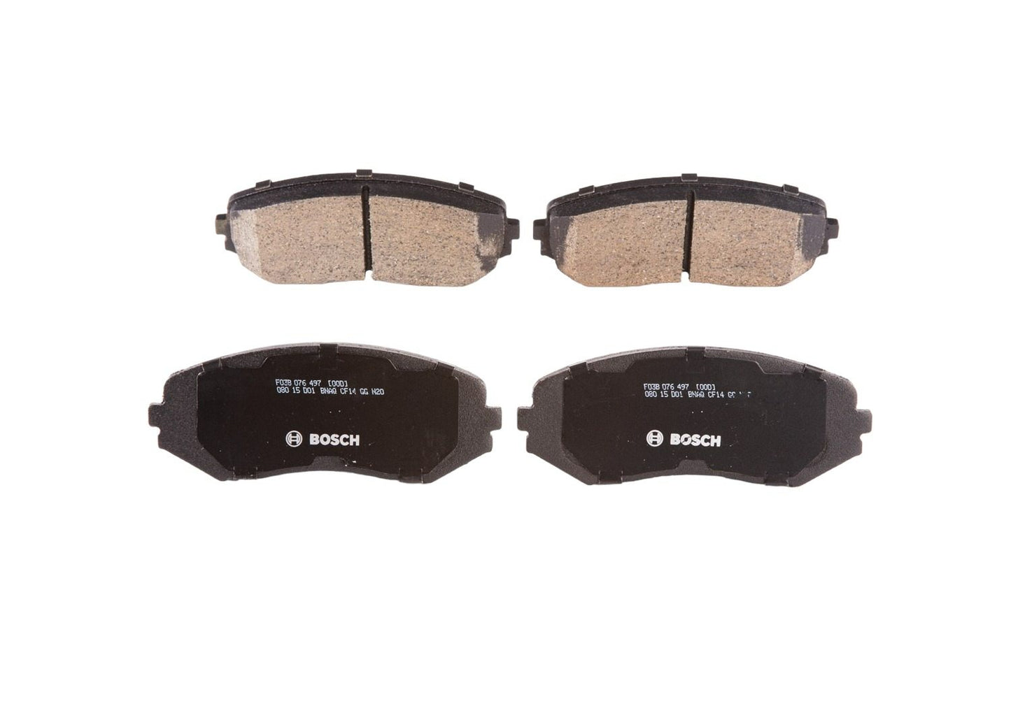 Front View of Front Disc Brake Pad Set BOSCH BC1188