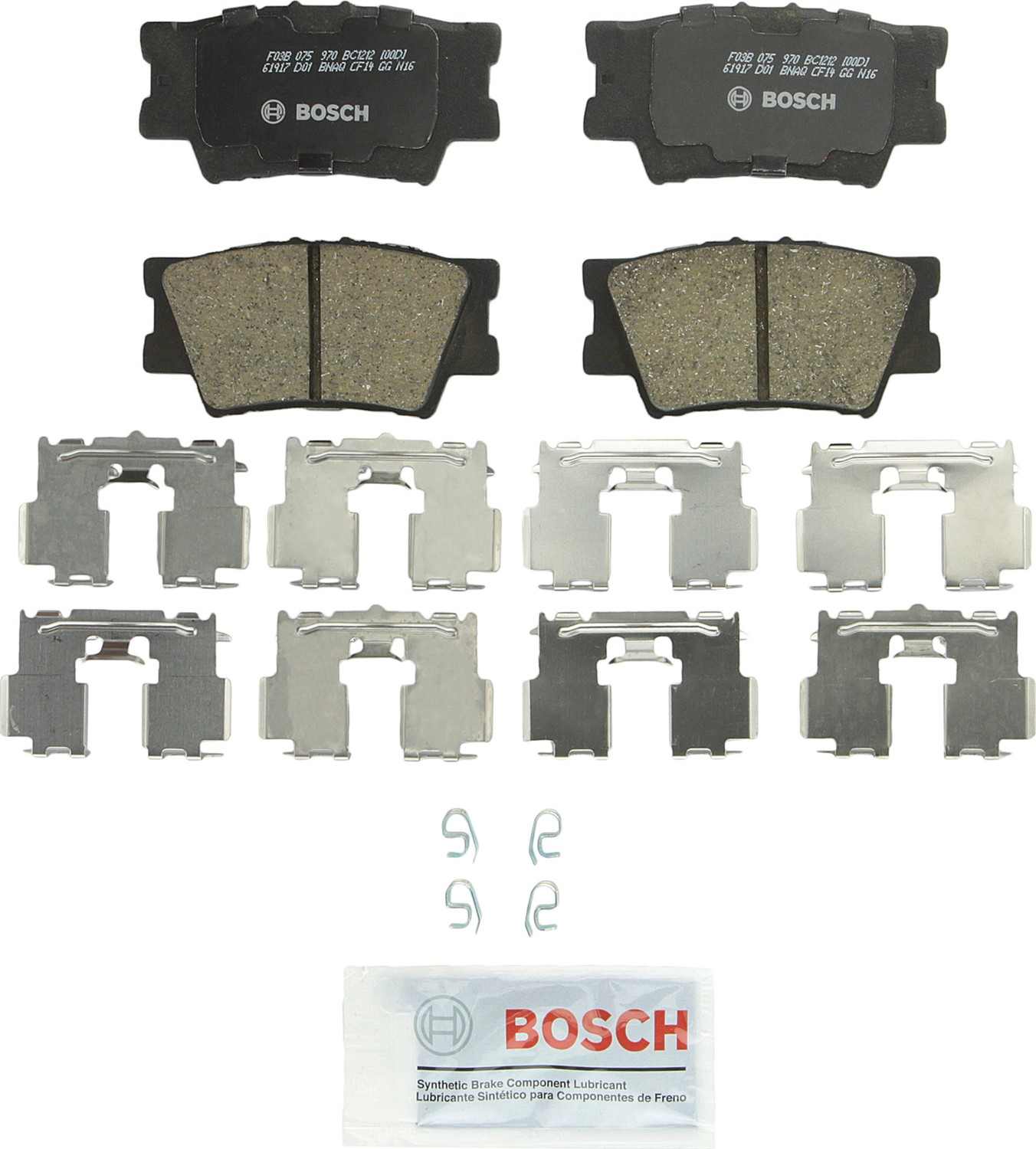 Top View of Rear Disc Brake Pad Set BOSCH BC1212