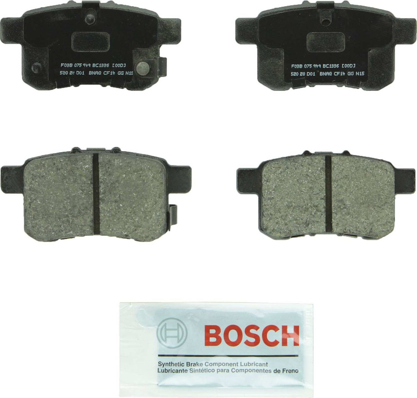 Top View of Rear Disc Brake Pad Set BOSCH BC1336