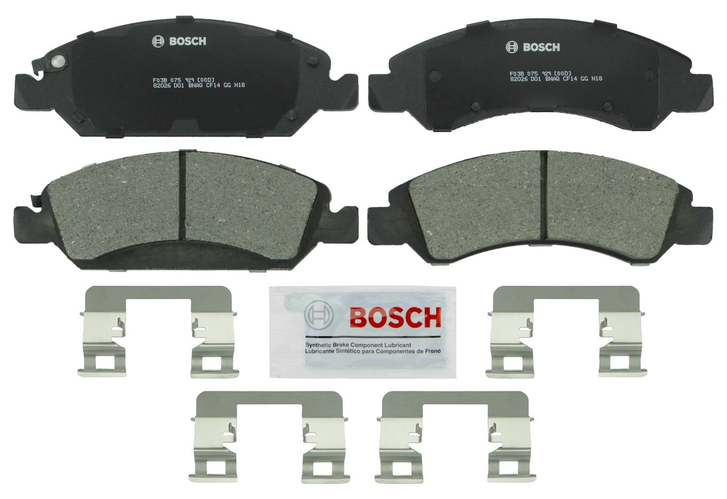 Front View of Front Disc Brake Pad Set BOSCH BC1363