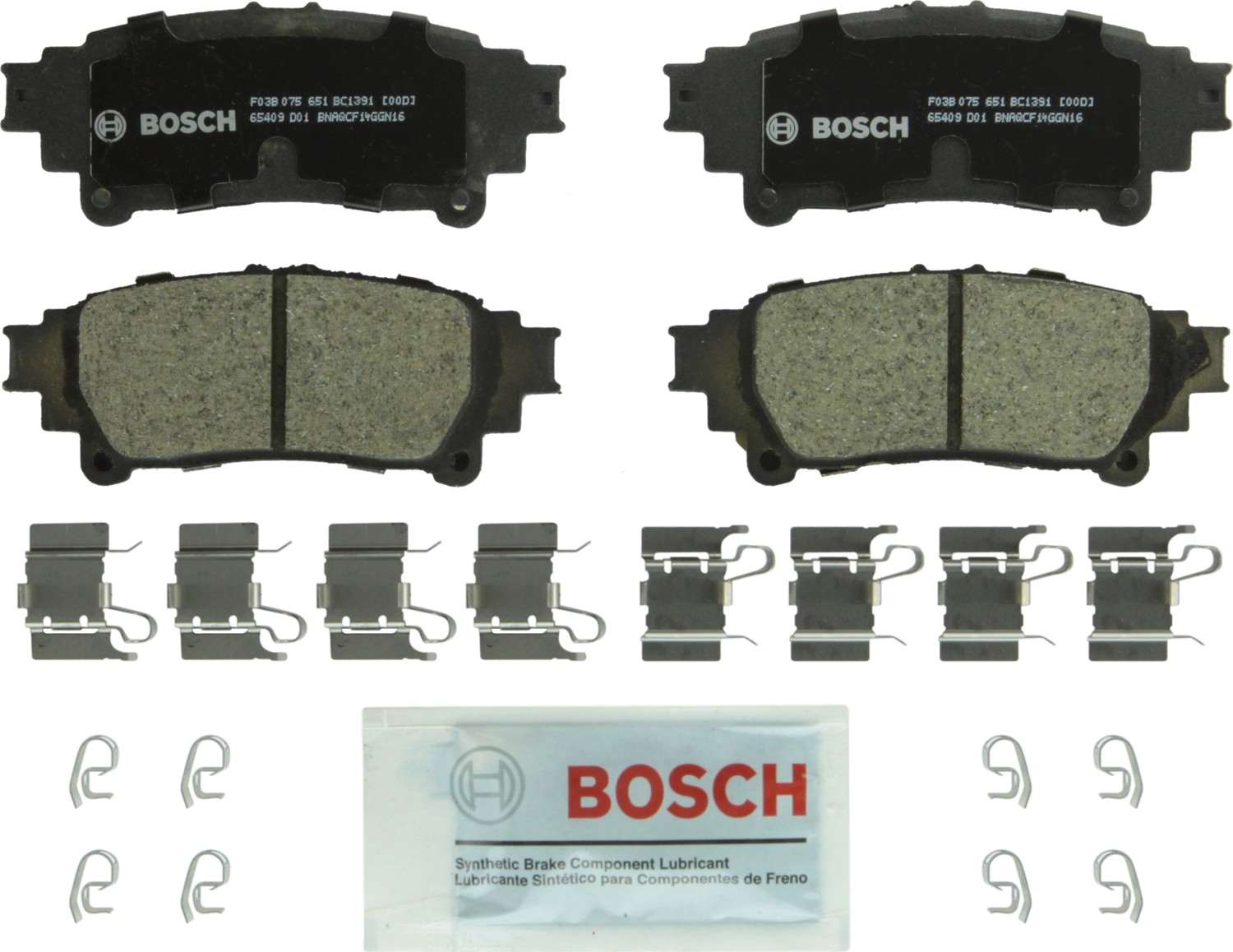 Front View of Rear Disc Brake Pad Set BOSCH BC1391