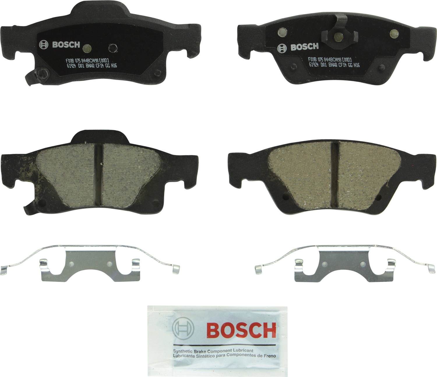 Top View of Rear Disc Brake Pad Set BOSCH BC1498