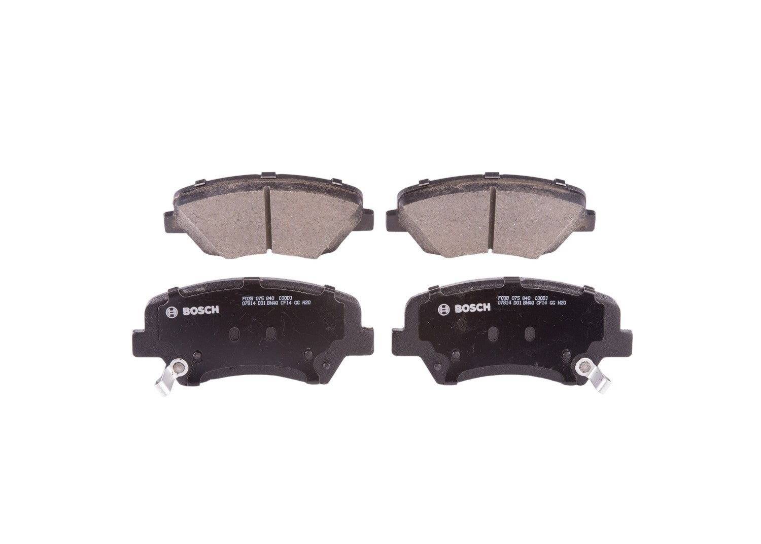 Front View of Front Disc Brake Pad Set BOSCH BC1543