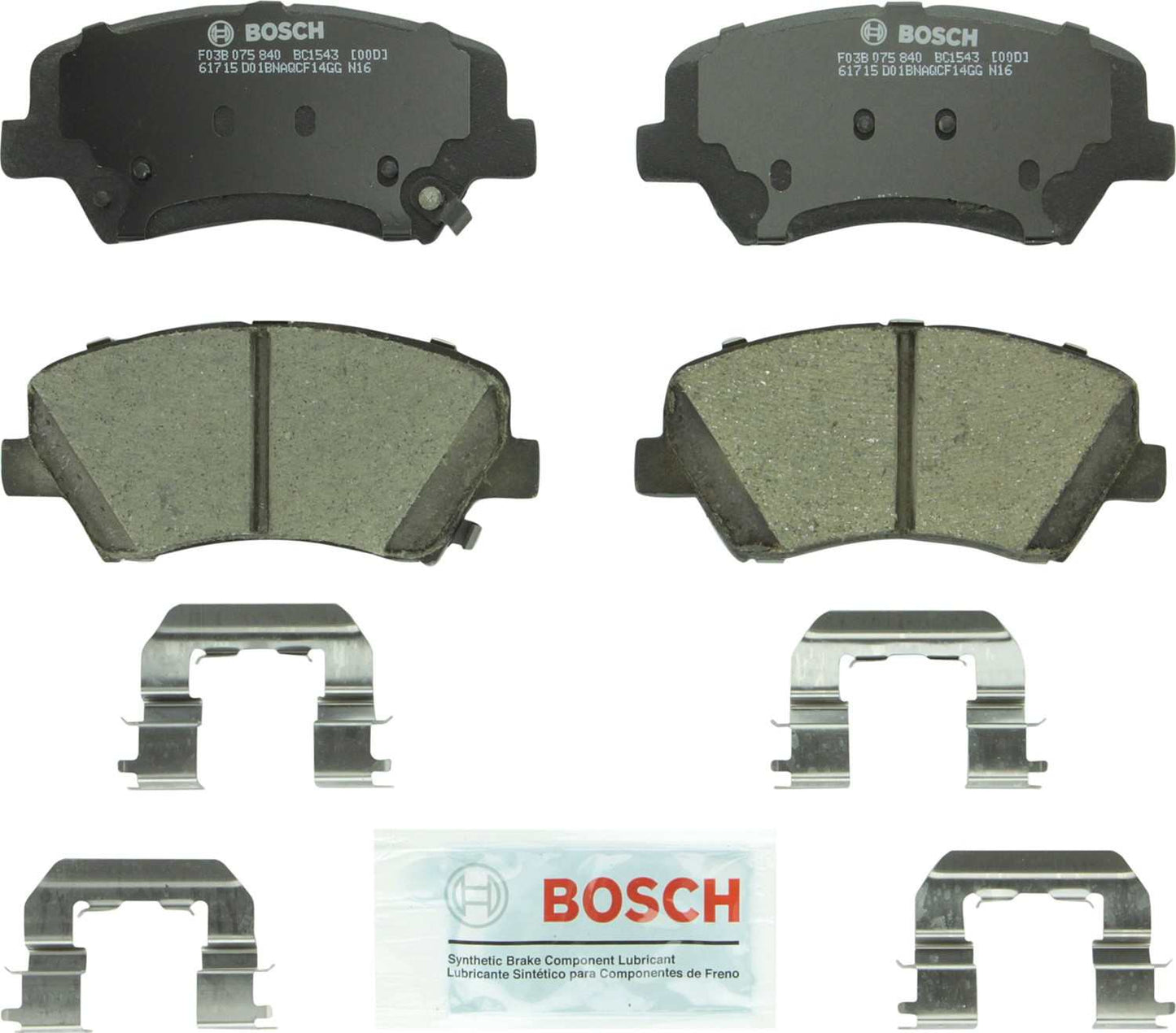 Top View of Front Disc Brake Pad Set BOSCH BC1543