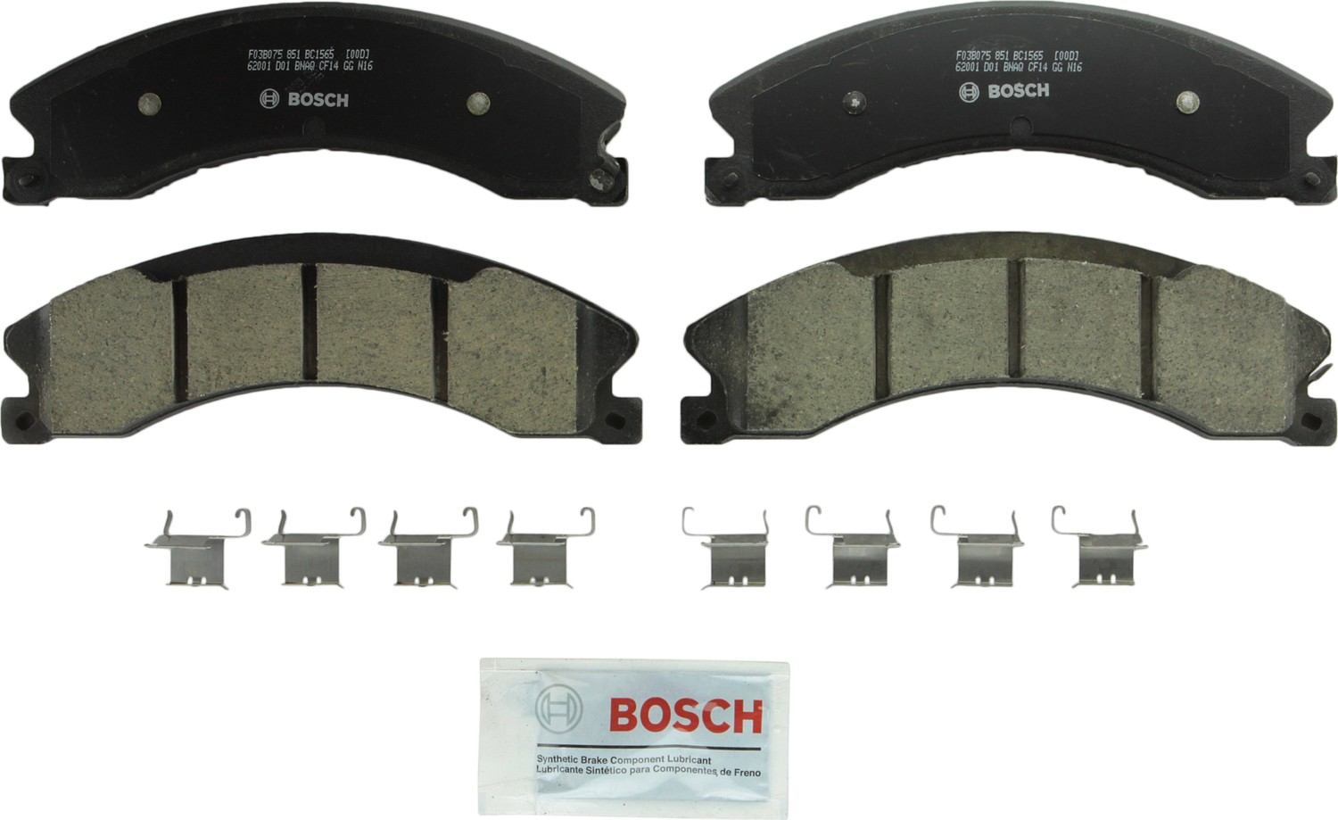 Front View of Front Disc Brake Pad Set BOSCH BC1565