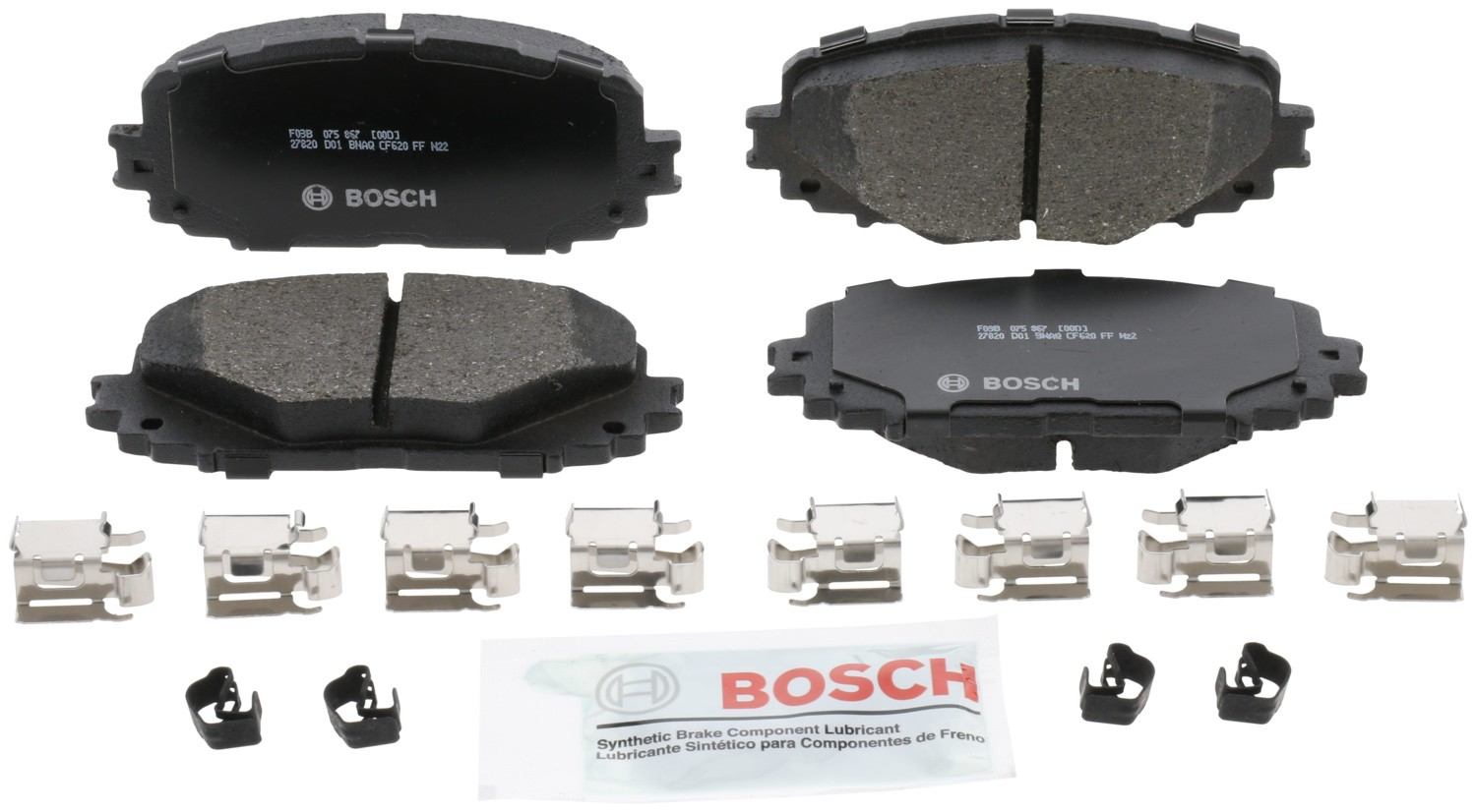 Front View of Front Disc Brake Pad Set BOSCH BC1628