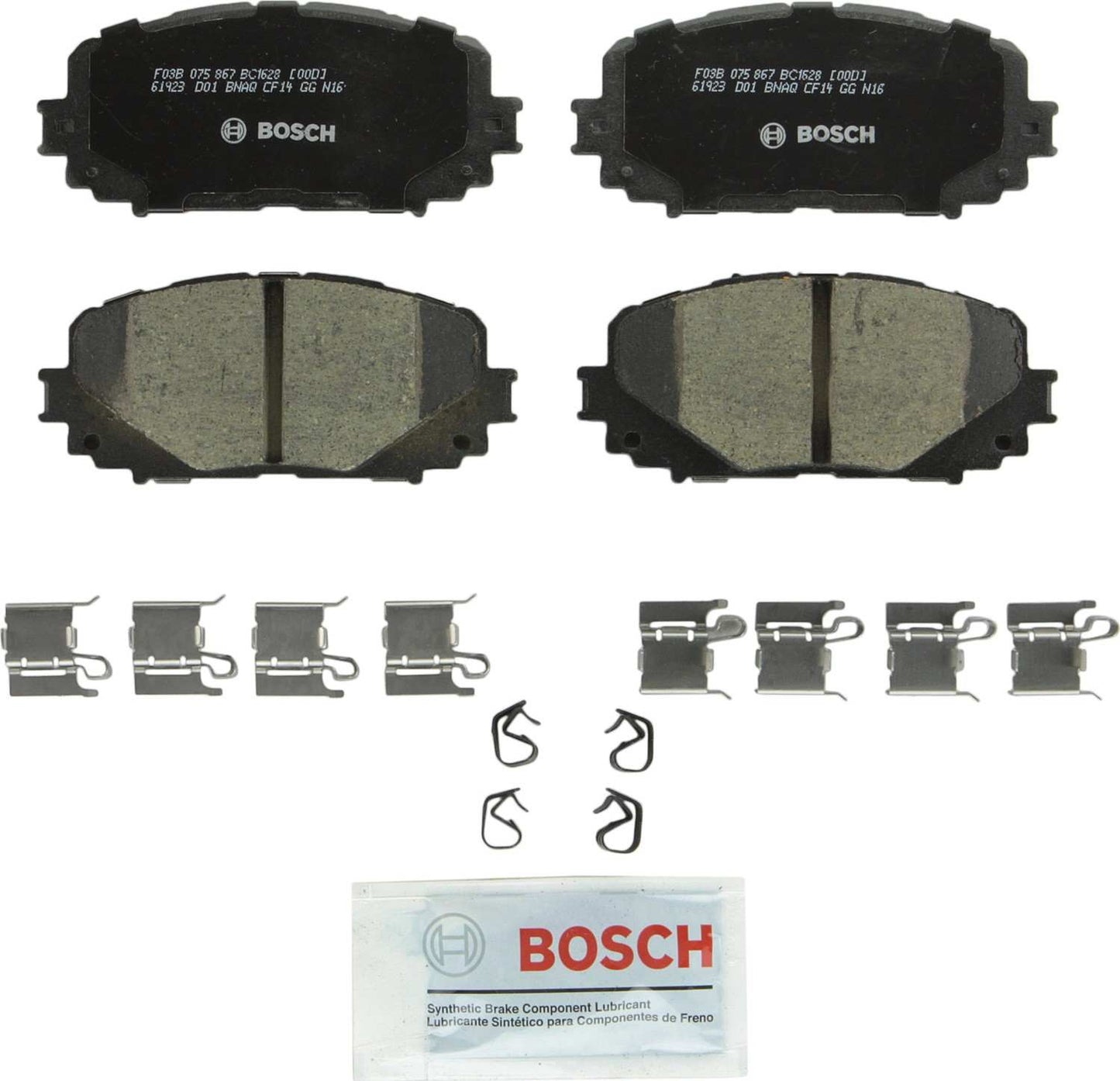 Top View of Front Disc Brake Pad Set BOSCH BC1628