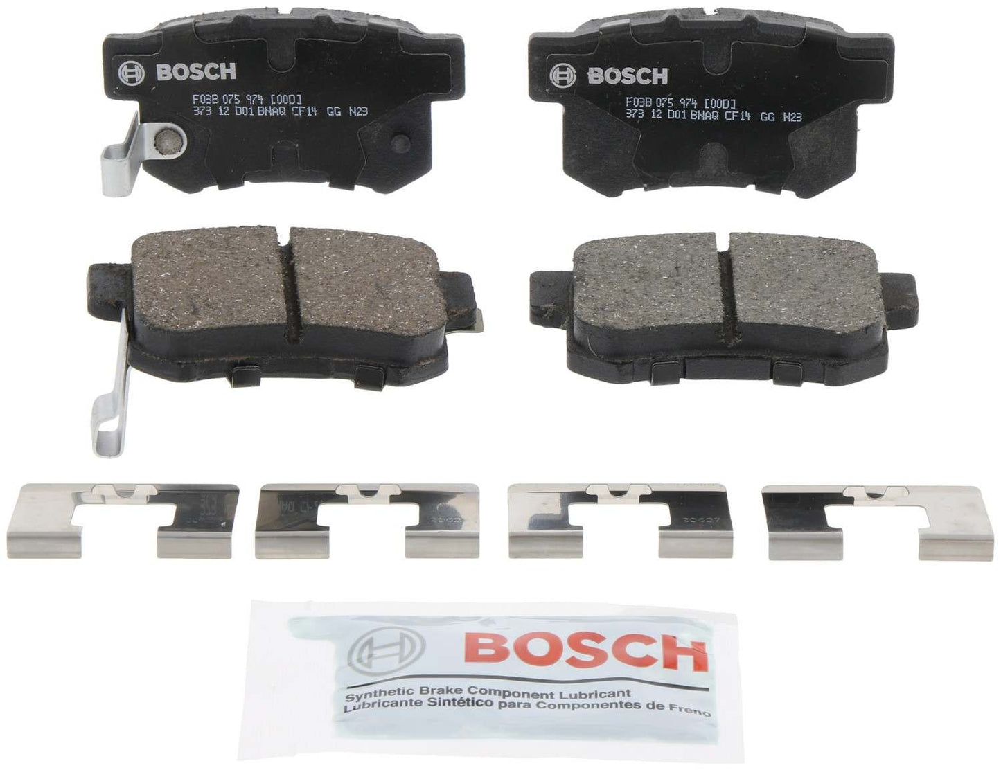 Front View of Rear Disc Brake Pad Set BOSCH BC536