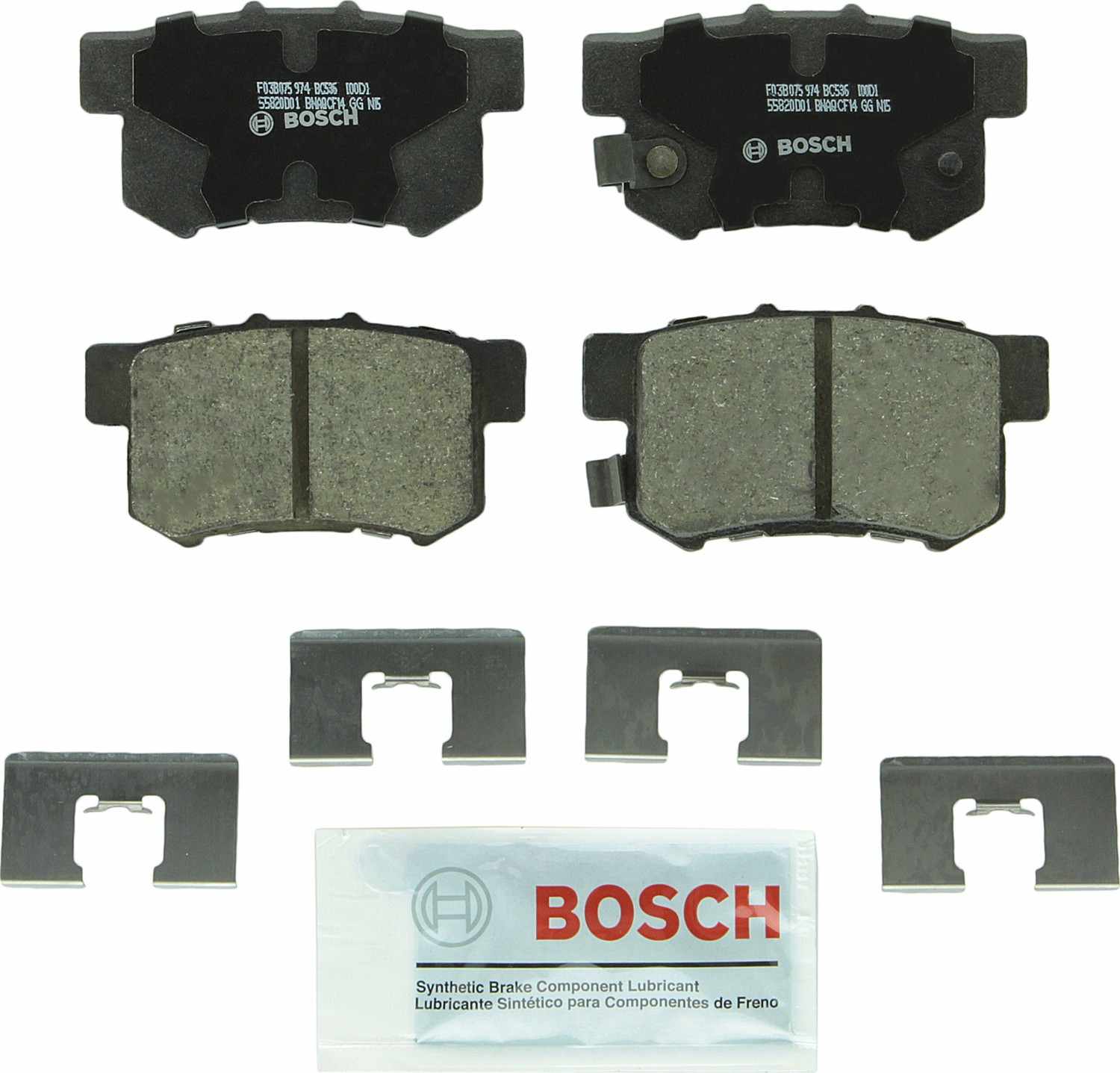 Top View of Rear Disc Brake Pad Set BOSCH BC536