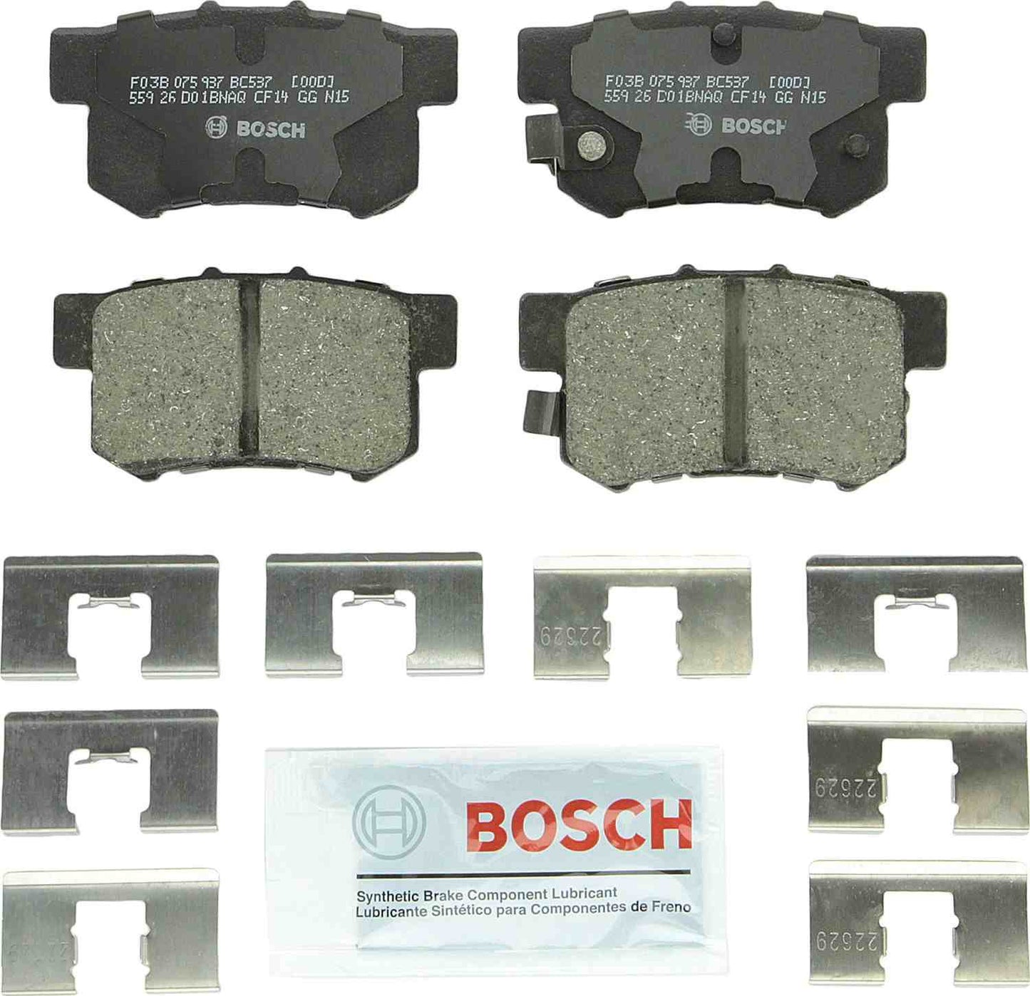 Top View of Rear Disc Brake Pad Set BOSCH BC537