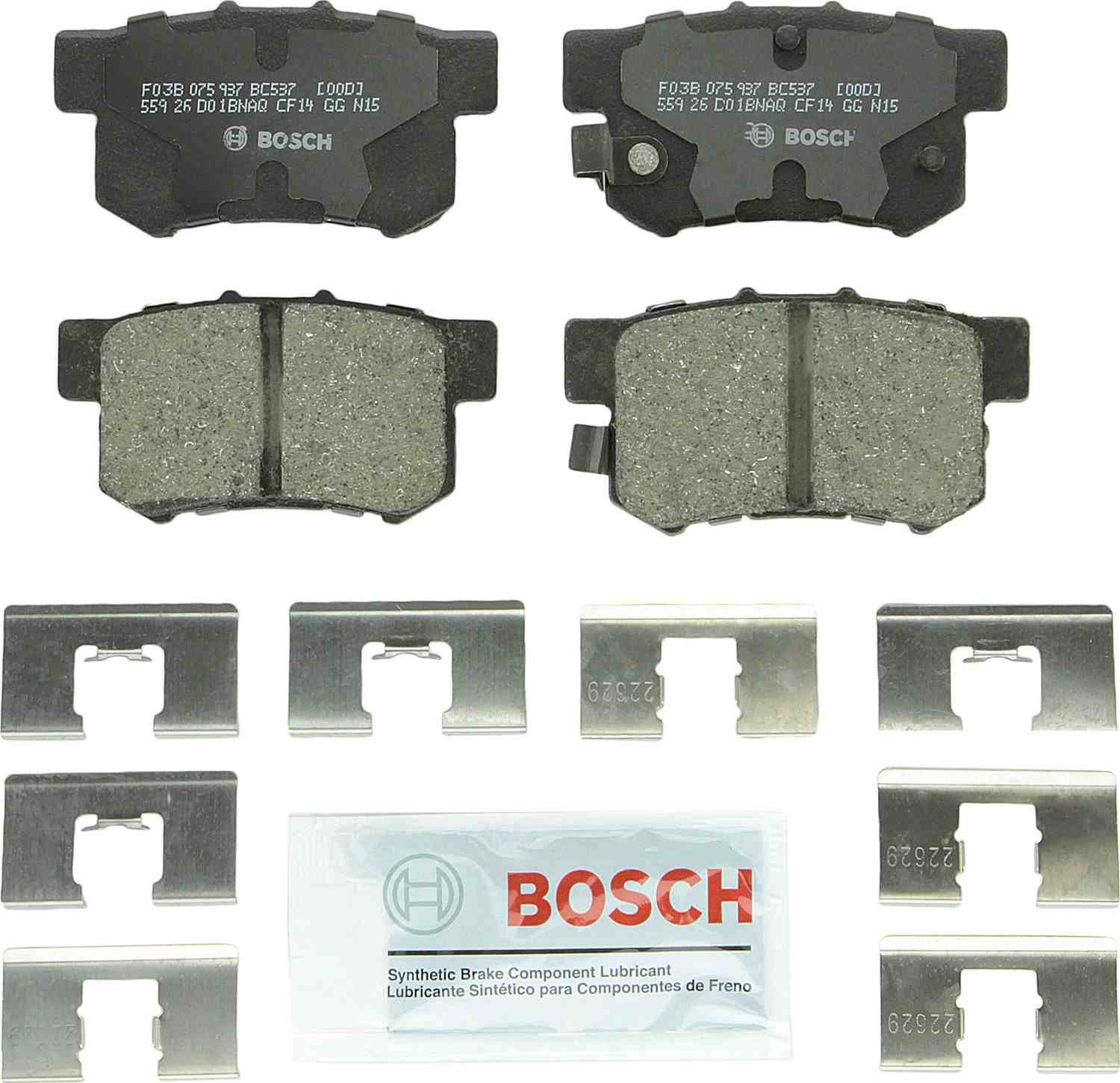 Top View of Rear Disc Brake Pad Set BOSCH BC537