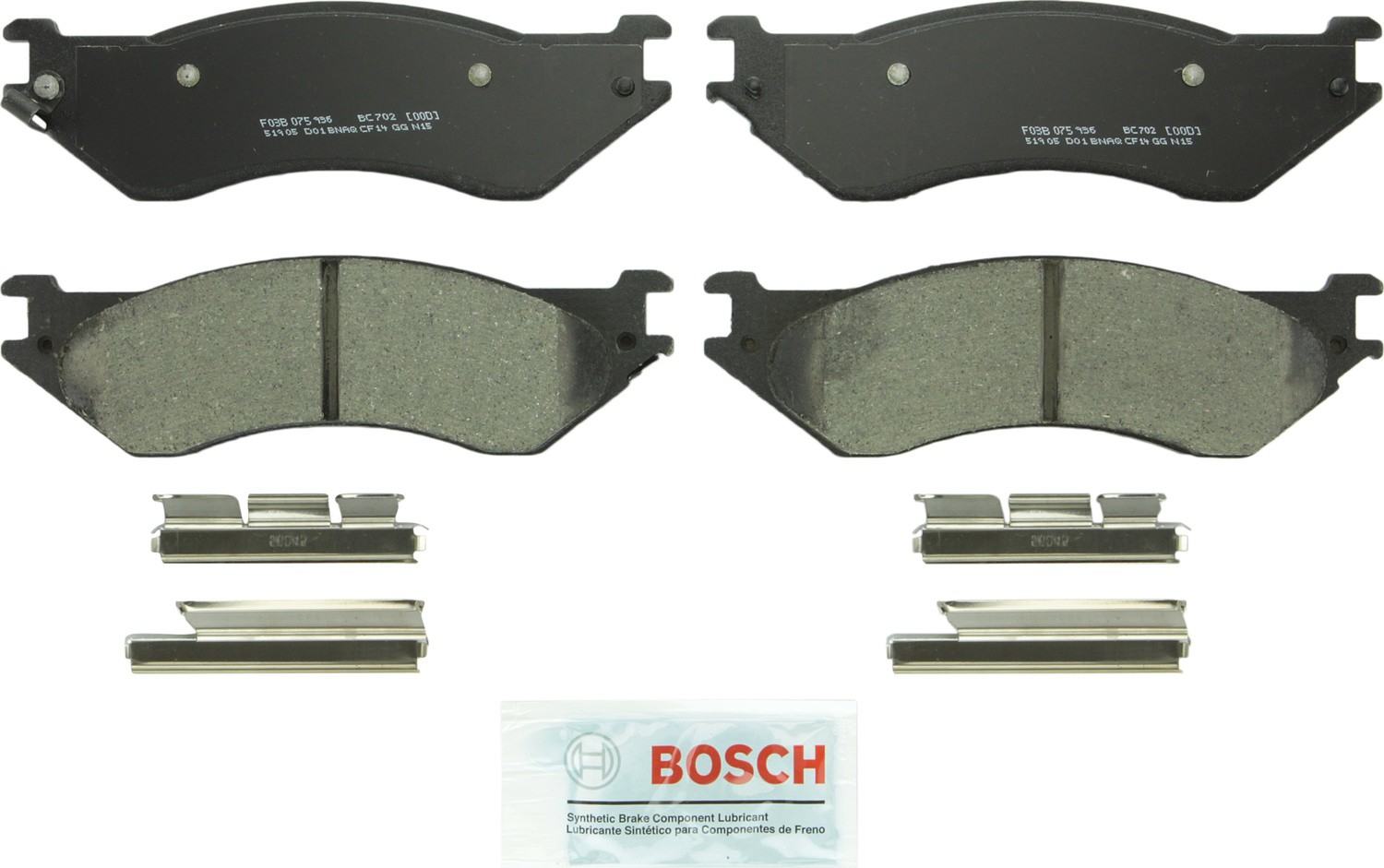 Top View of Front Disc Brake Pad Set BOSCH BC702