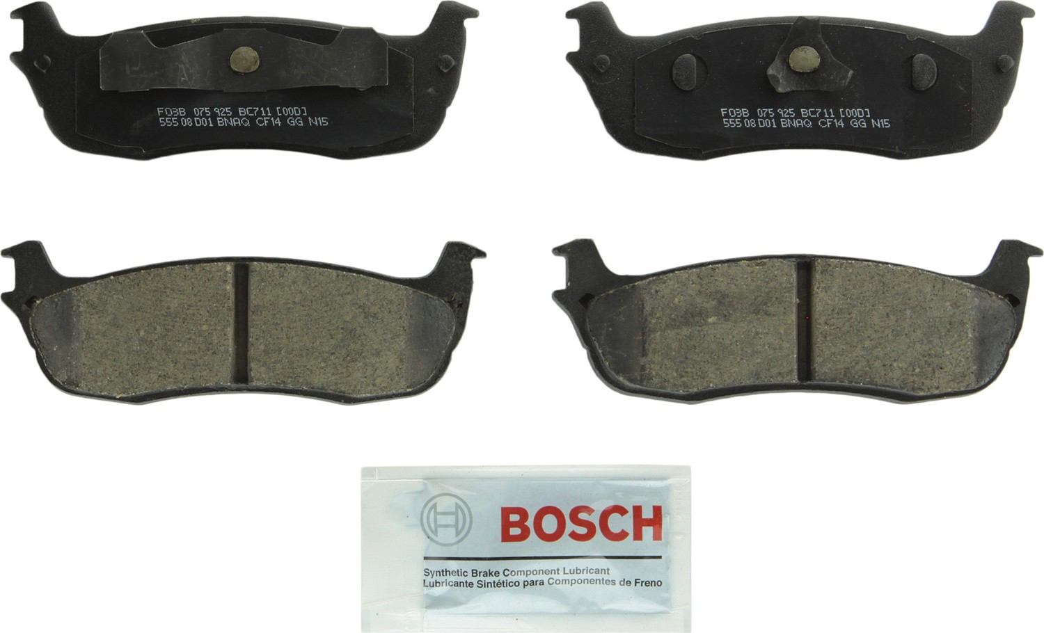 Top View of Rear Disc Brake Pad Set BOSCH BC711