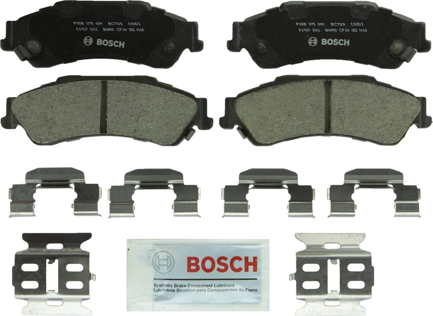 Top View of Rear Disc Brake Pad Set BOSCH BC729