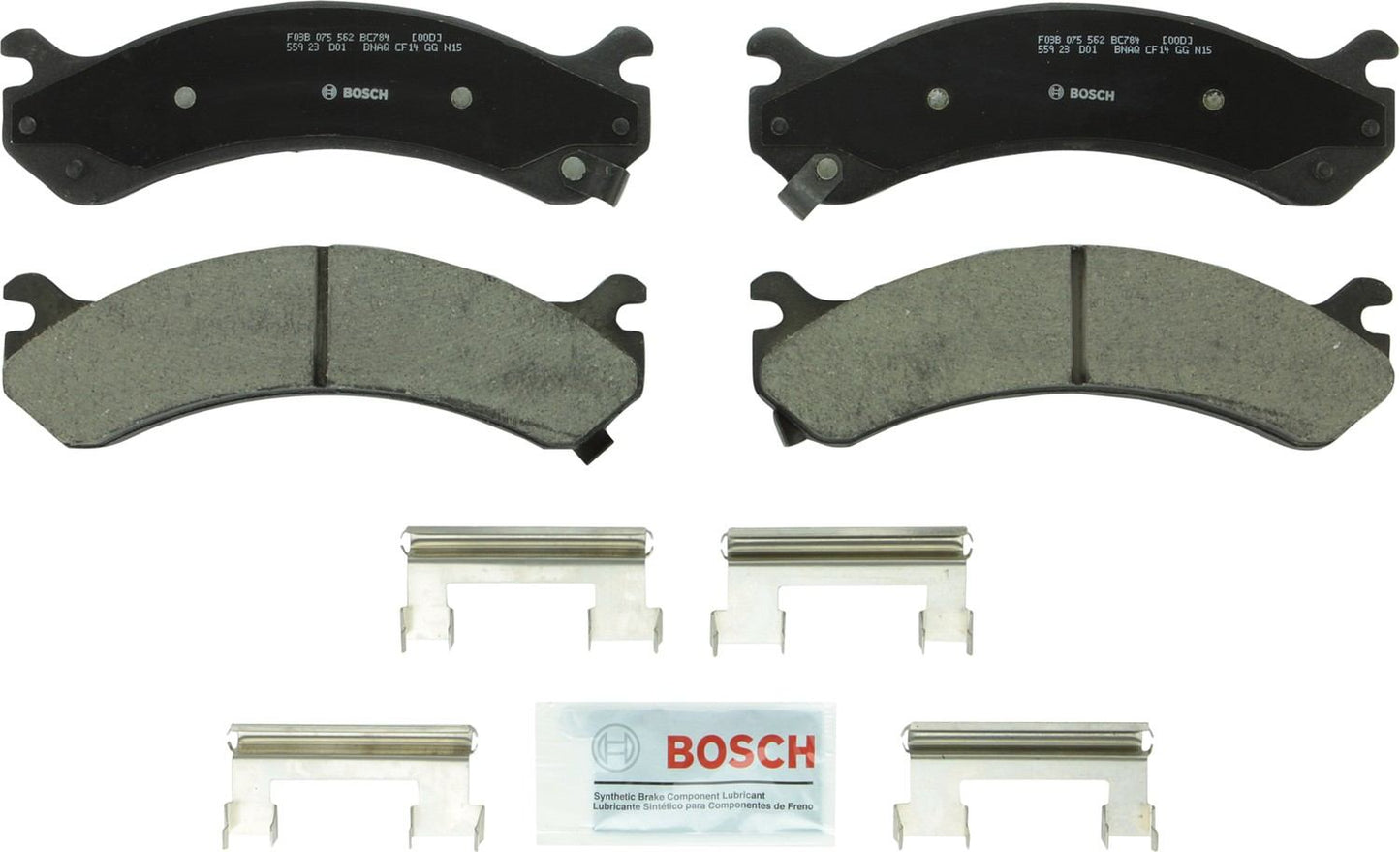 Front View of Front Disc Brake Pad Set BOSCH BC784