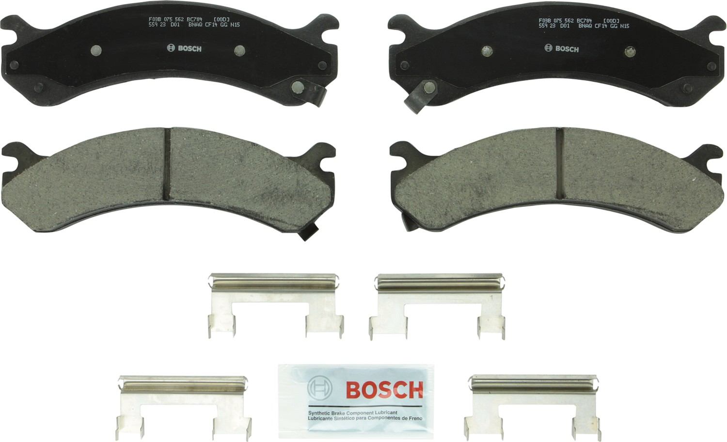 Front View of Front Disc Brake Pad Set BOSCH BC784