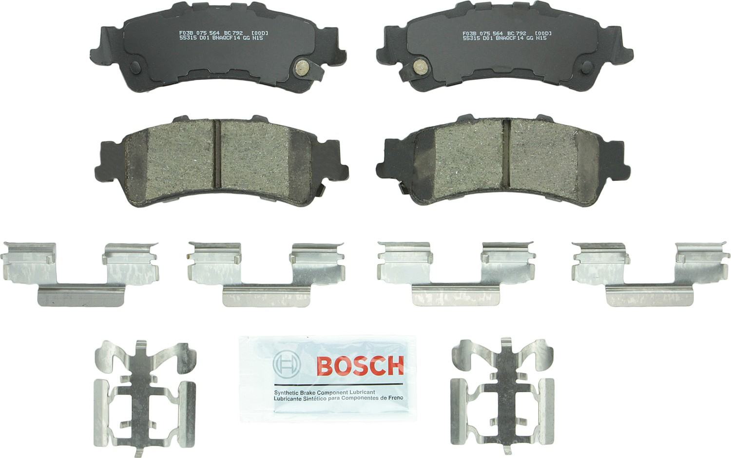 Top View of Rear Disc Brake Pad Set BOSCH BC792