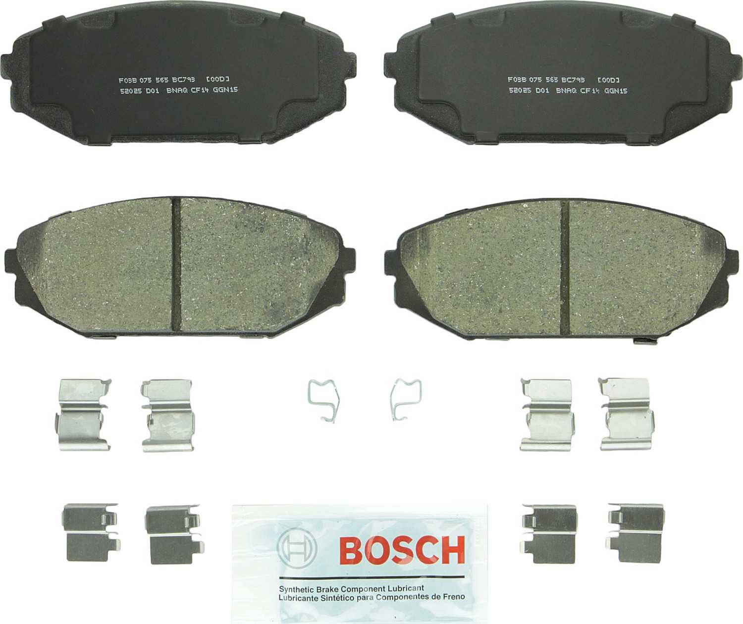 Front View of Front Disc Brake Pad Set BOSCH BC793