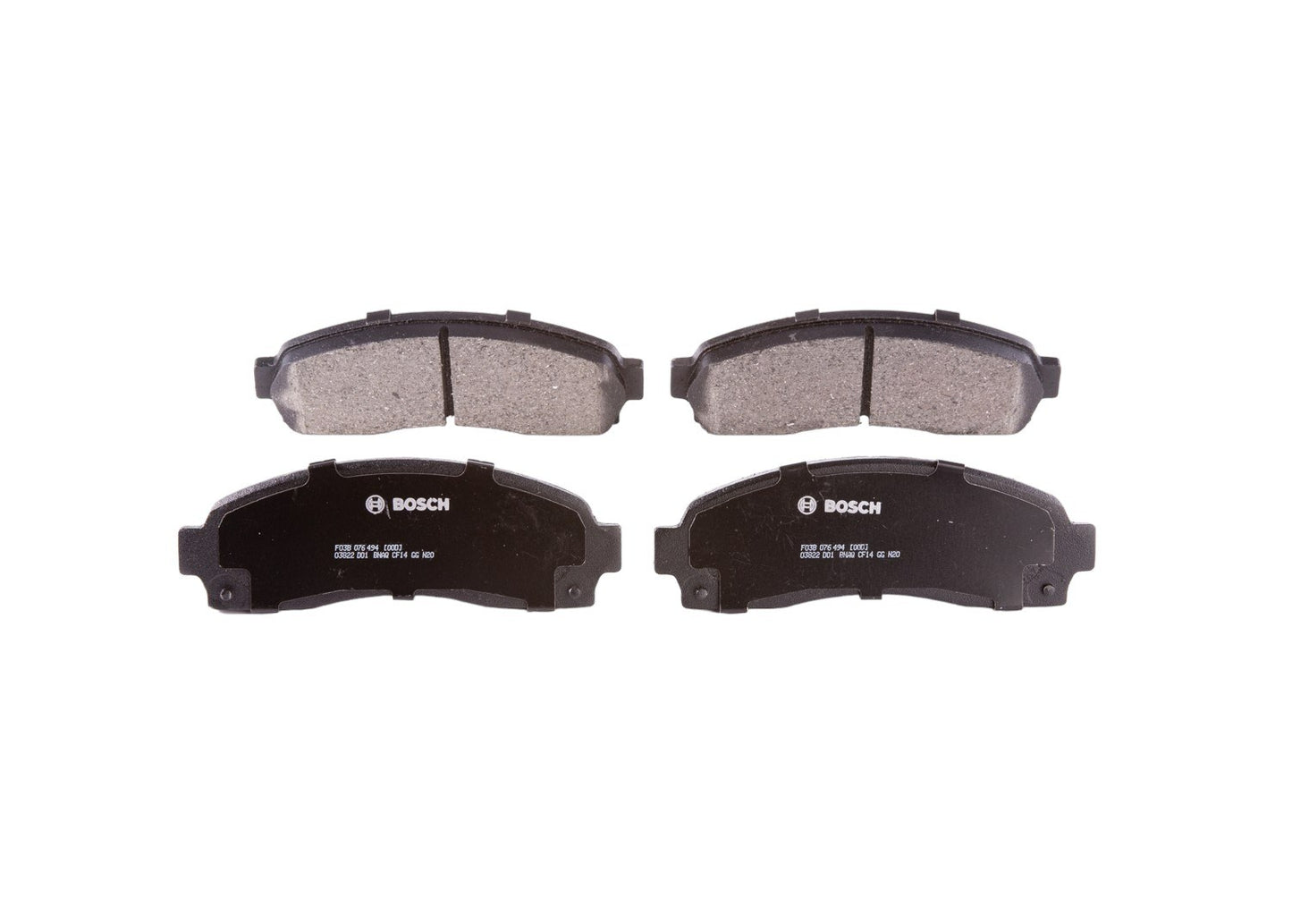 Front View of Front Disc Brake Pad Set BOSCH BC833