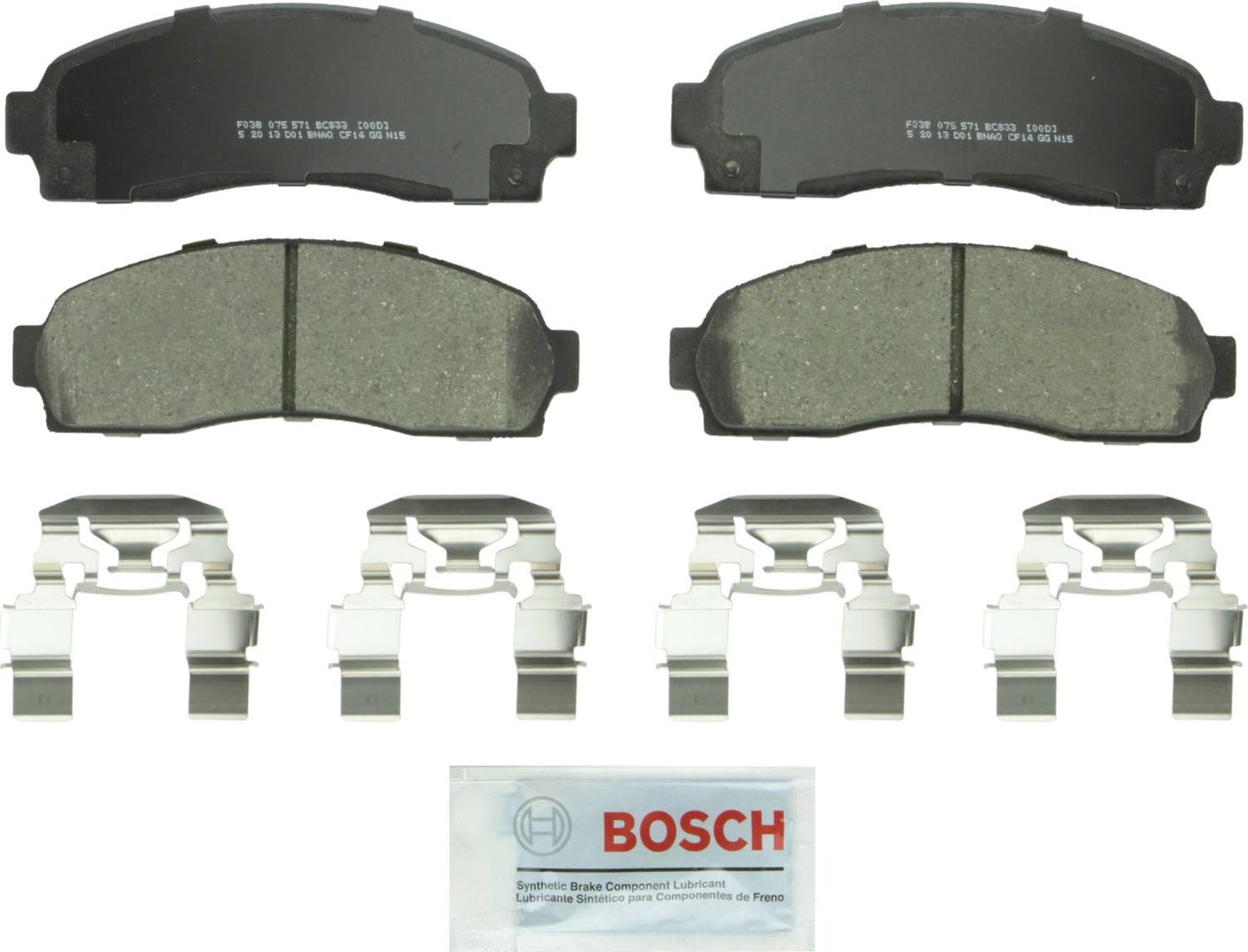 Top View of Front Disc Brake Pad Set BOSCH BC833